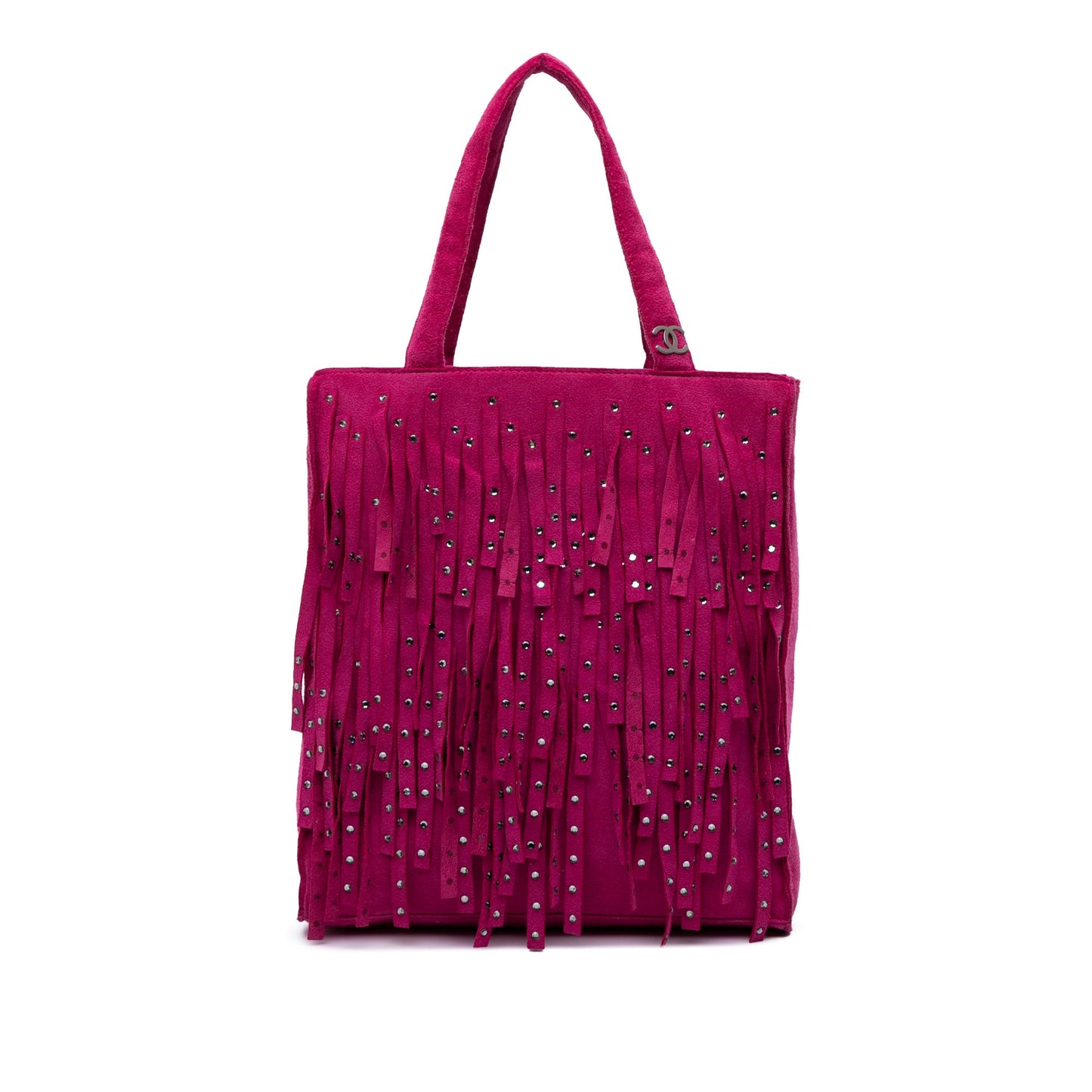 Chanel Mini Suede Studded Fringe Tote
