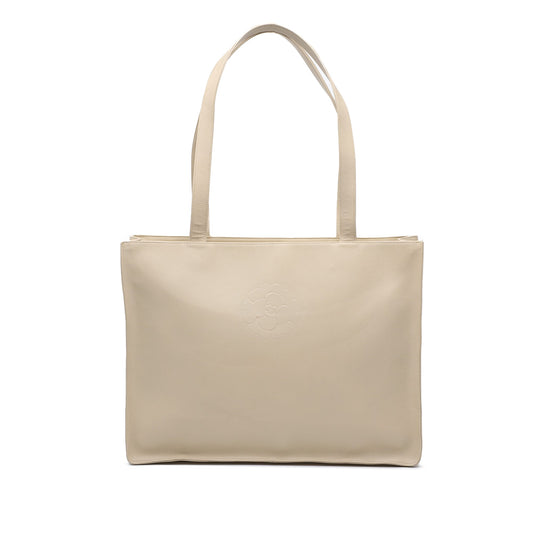 Chanel Lambskin Embossed CC Camellia Tote