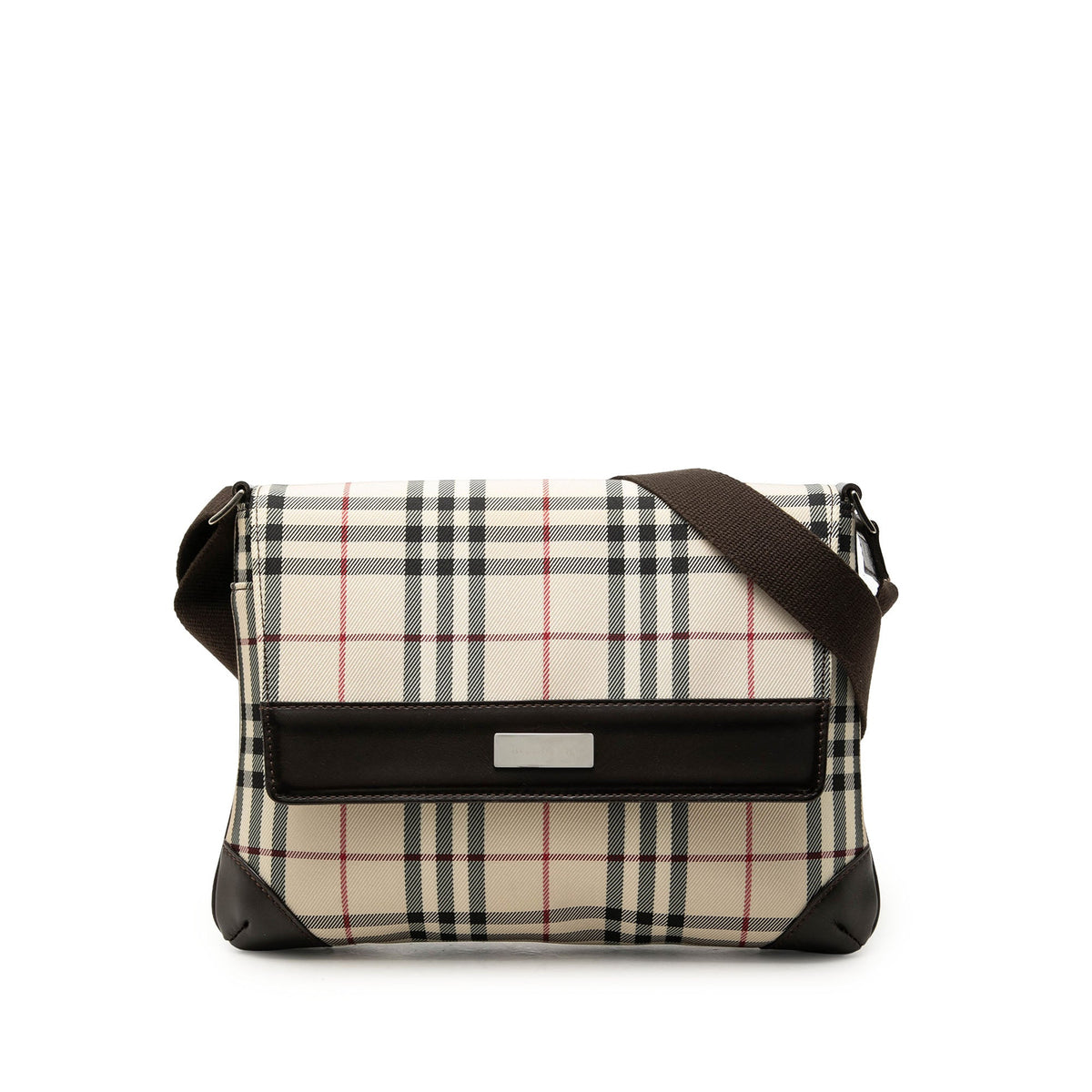 Burberry House Check Canvas Flap Crossbody