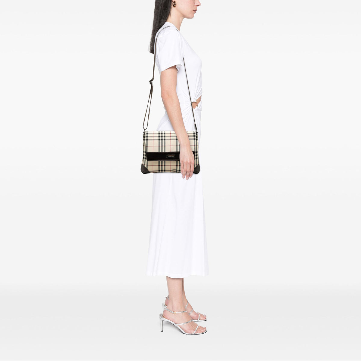 Burberry House Check Canvas Flap Crossbody