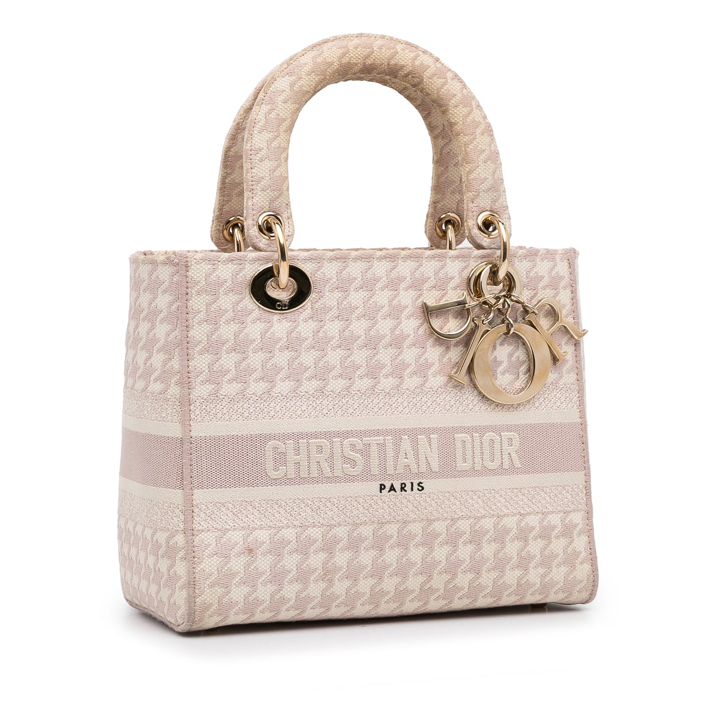 Dior Medium Embroidered Canvas Houndstooth Lady D Lite