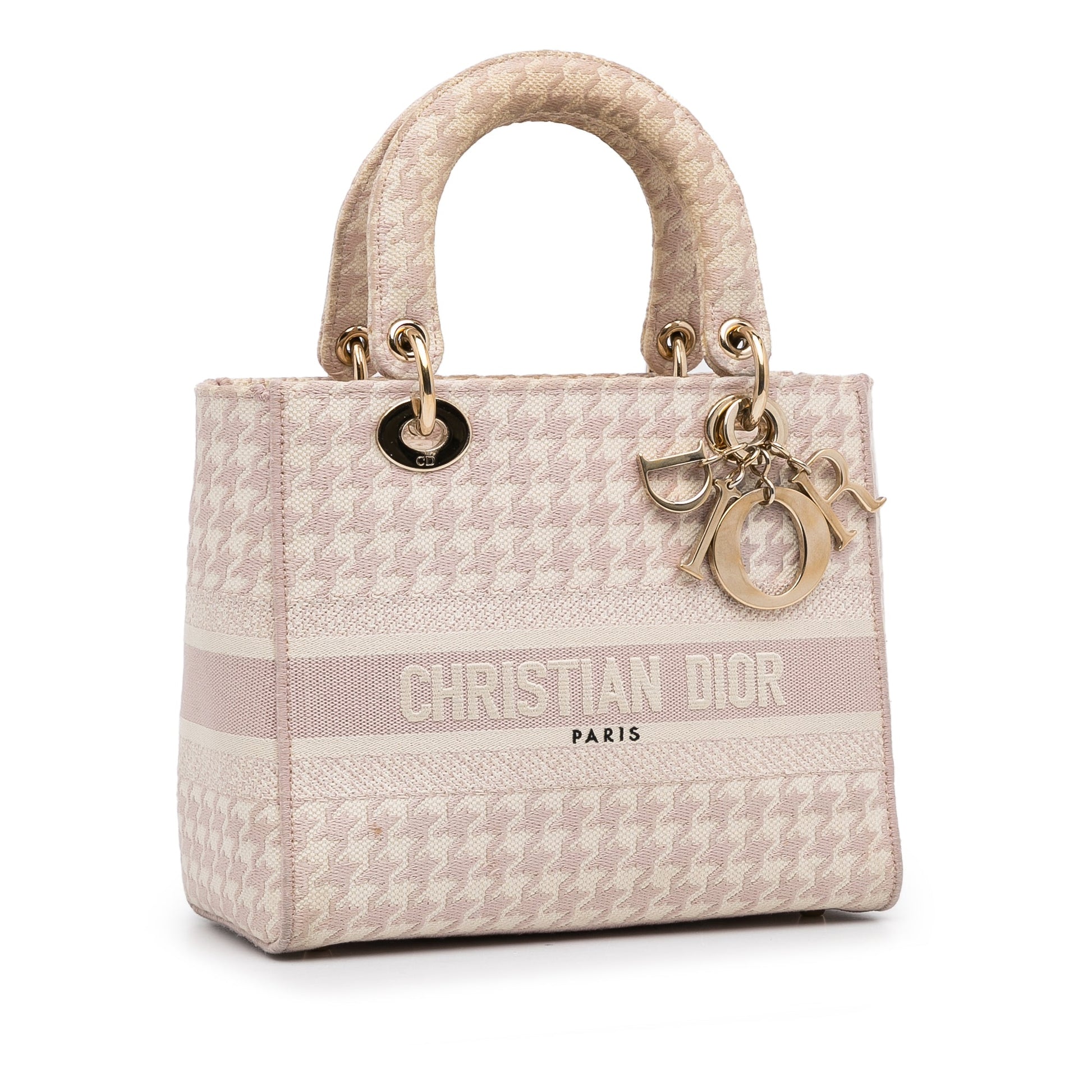 Dior Medium Embroidered Canvas Houndstooth Lady D Lite