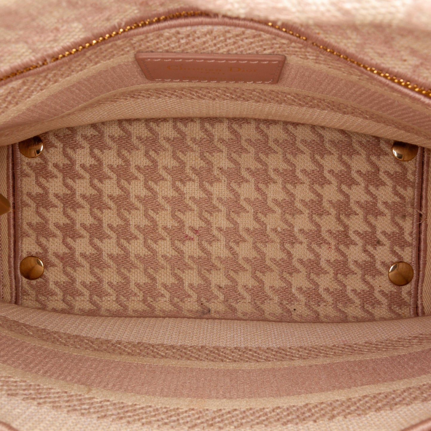 Dior Medium Embroidered Canvas Houndstooth Lady D Lite