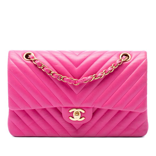 Chanel Medium Classic Chevron Lambskin Double Flap