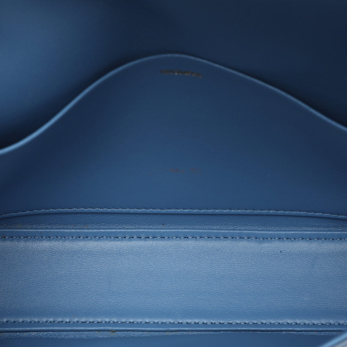 Celine Shiny Calfskin Triomphe Claude Shoulder Bag — Blue