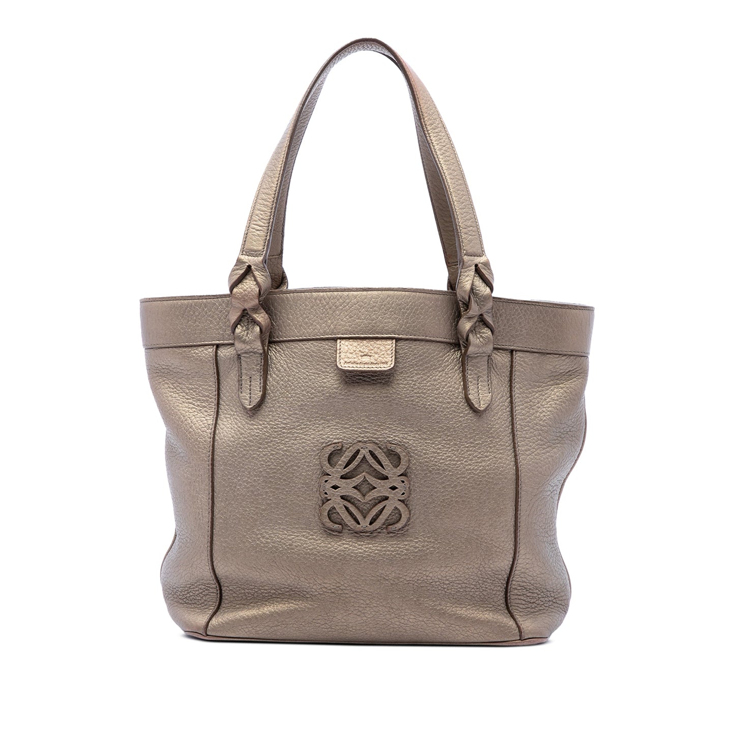 LOEWE Metallic Leather Anagram Fusta Tote