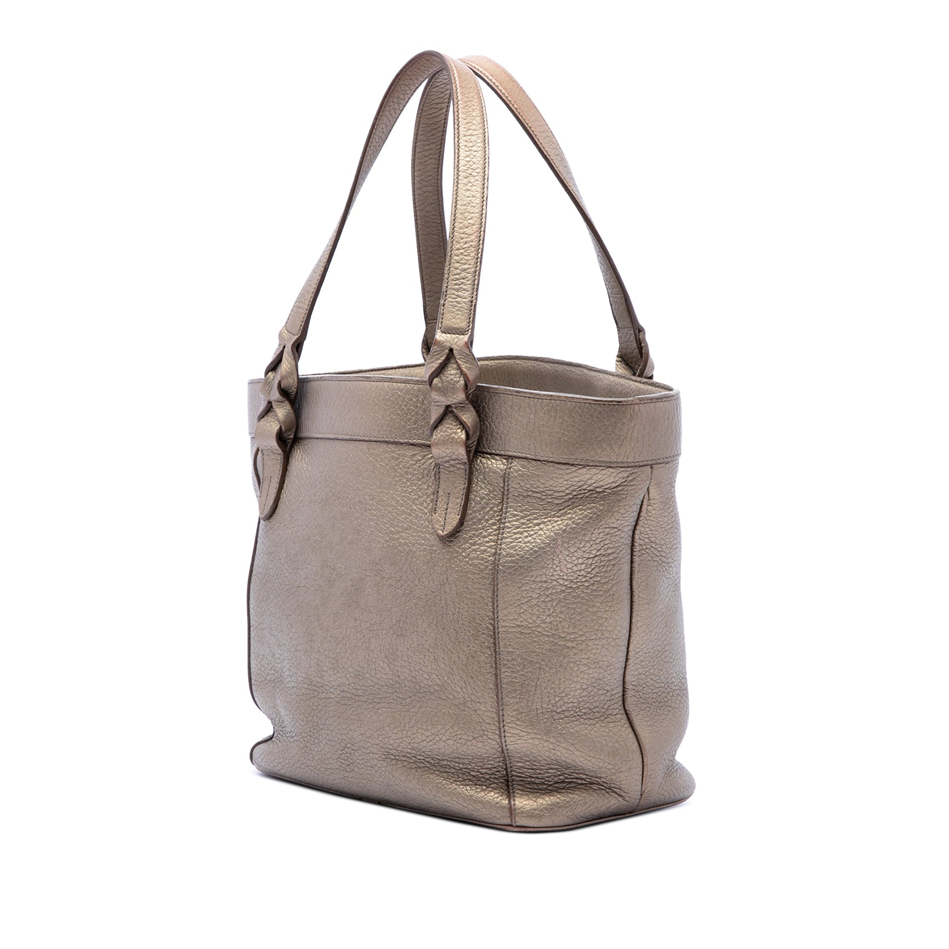 LOEWE Metallic Leather Anagram Fusta Tote
