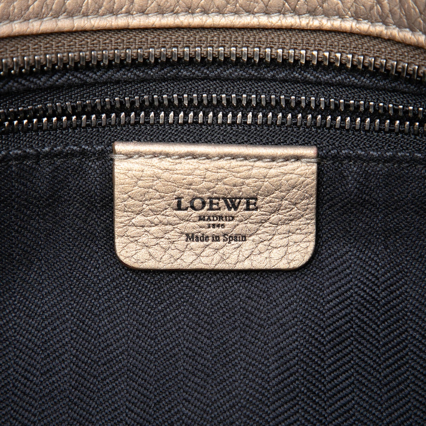 LOEWE Metallic Leather Anagram Fusta Tote