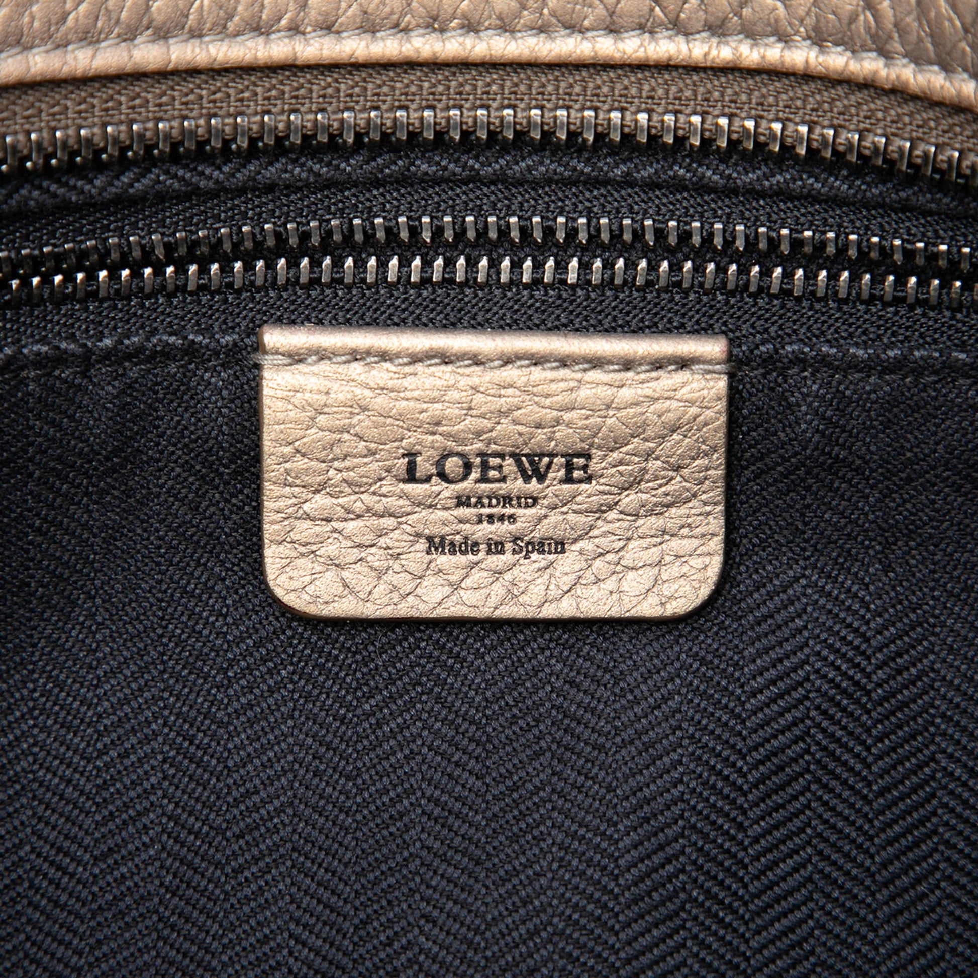 LOEWE Metallic Leather Anagram Fusta Tote
