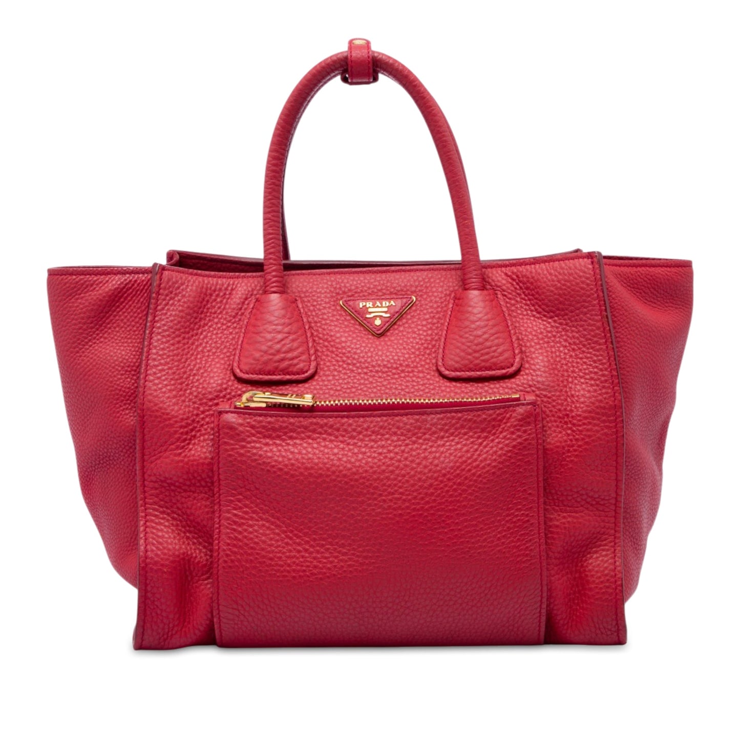Prada Vitello Daino Front Pocket Open Convertible Tote