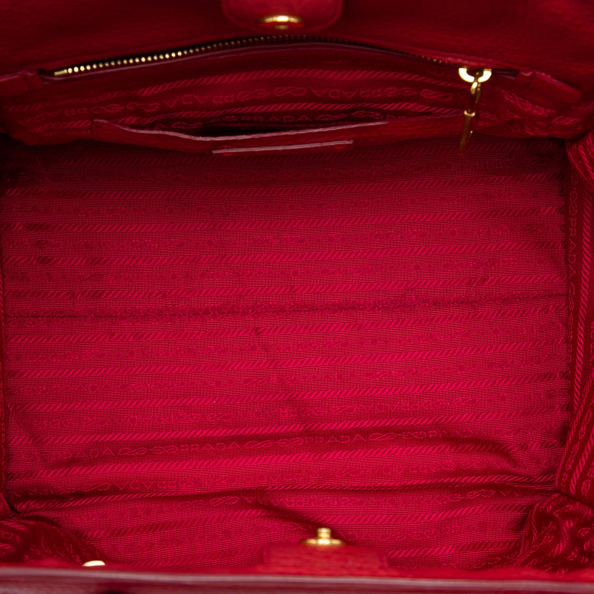 Prada Vitello Daino Front Pocket Open Convertible Tote