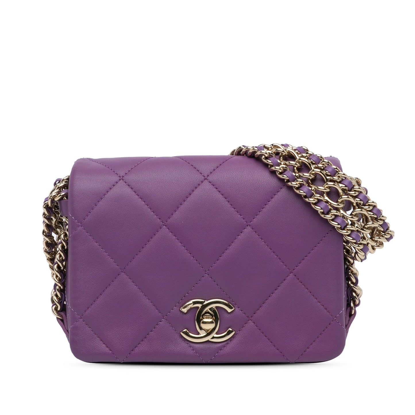 Chanel Mini Lambskin Triple Chain Full Flap