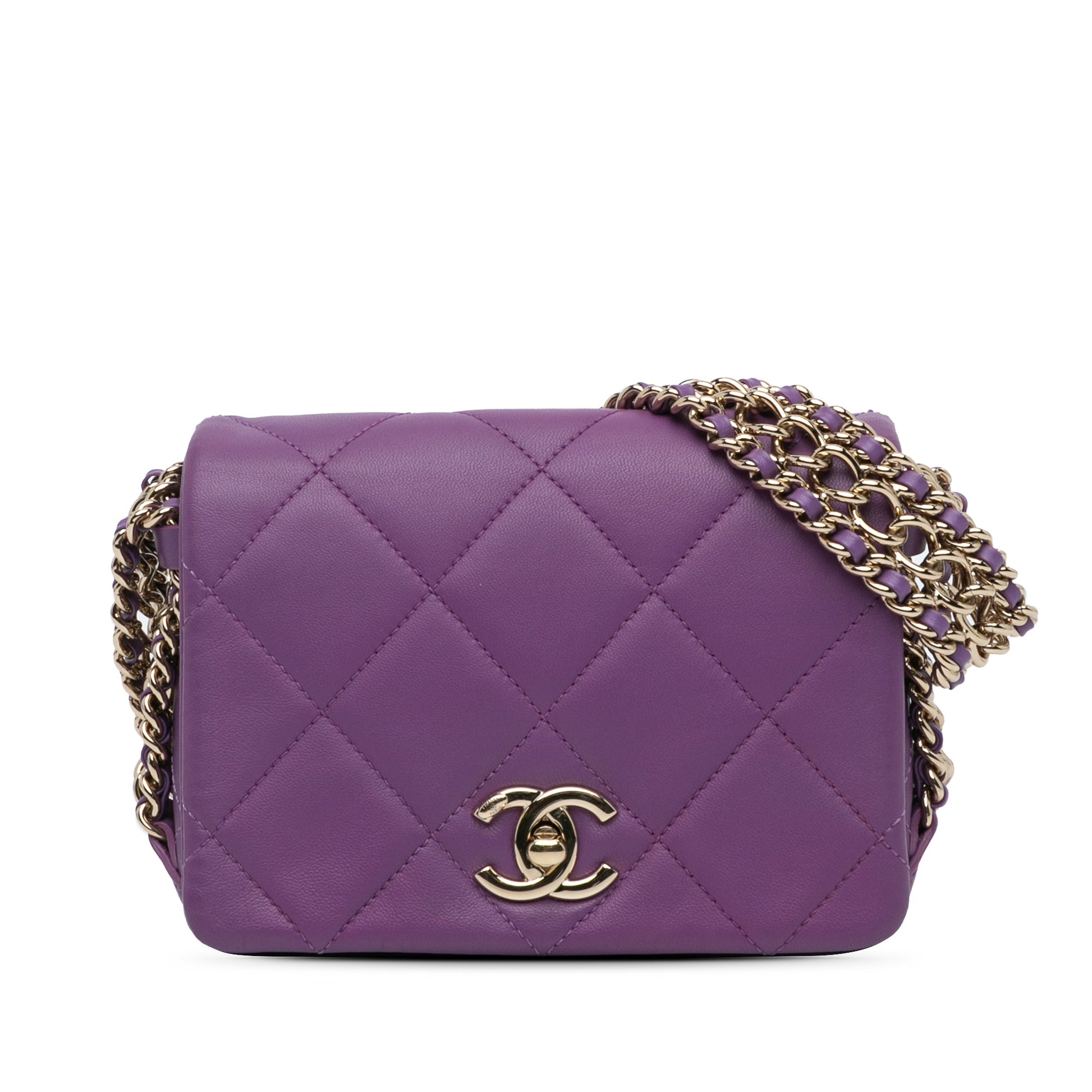 Chanel Mini Lambskin Triple Chain Full Flap