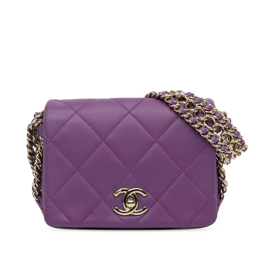 Chanel Mini Lambskin Triple Chain Full Flap