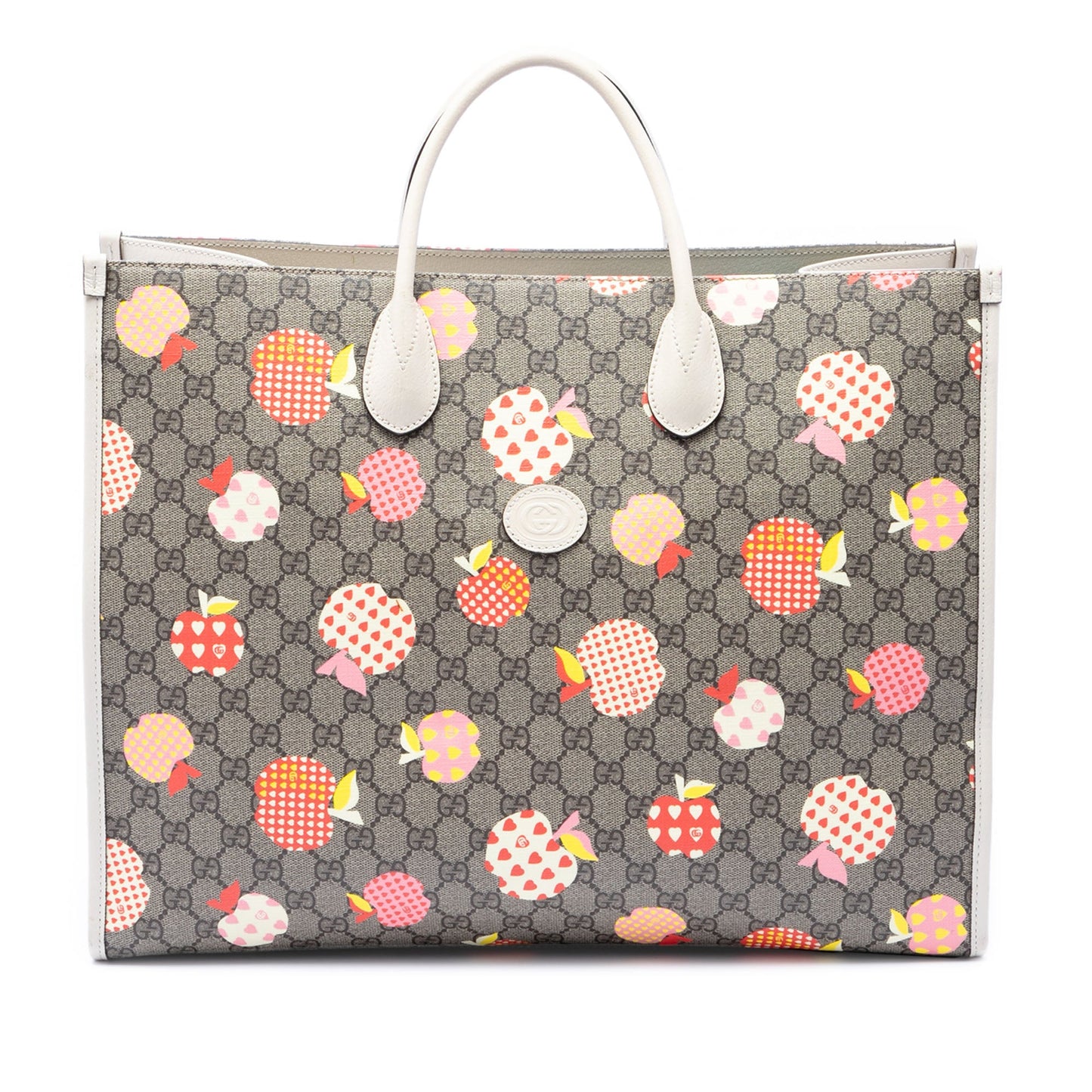 Gucci Large GG Supreme Les Pommes Apple and Heart Interlocking G Tote