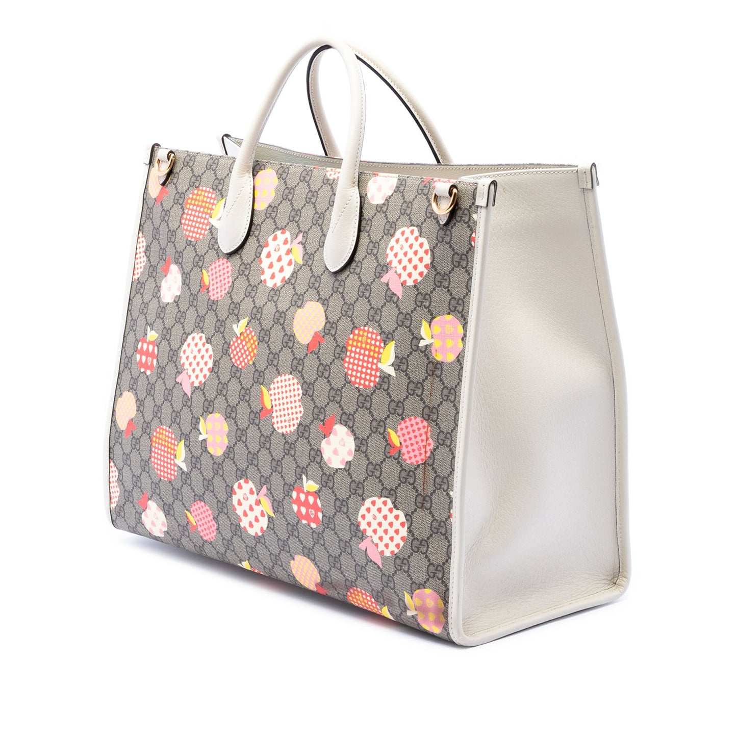 Gucci Large GG Supreme Les Pommes Apple and Heart Interlocking G Tote