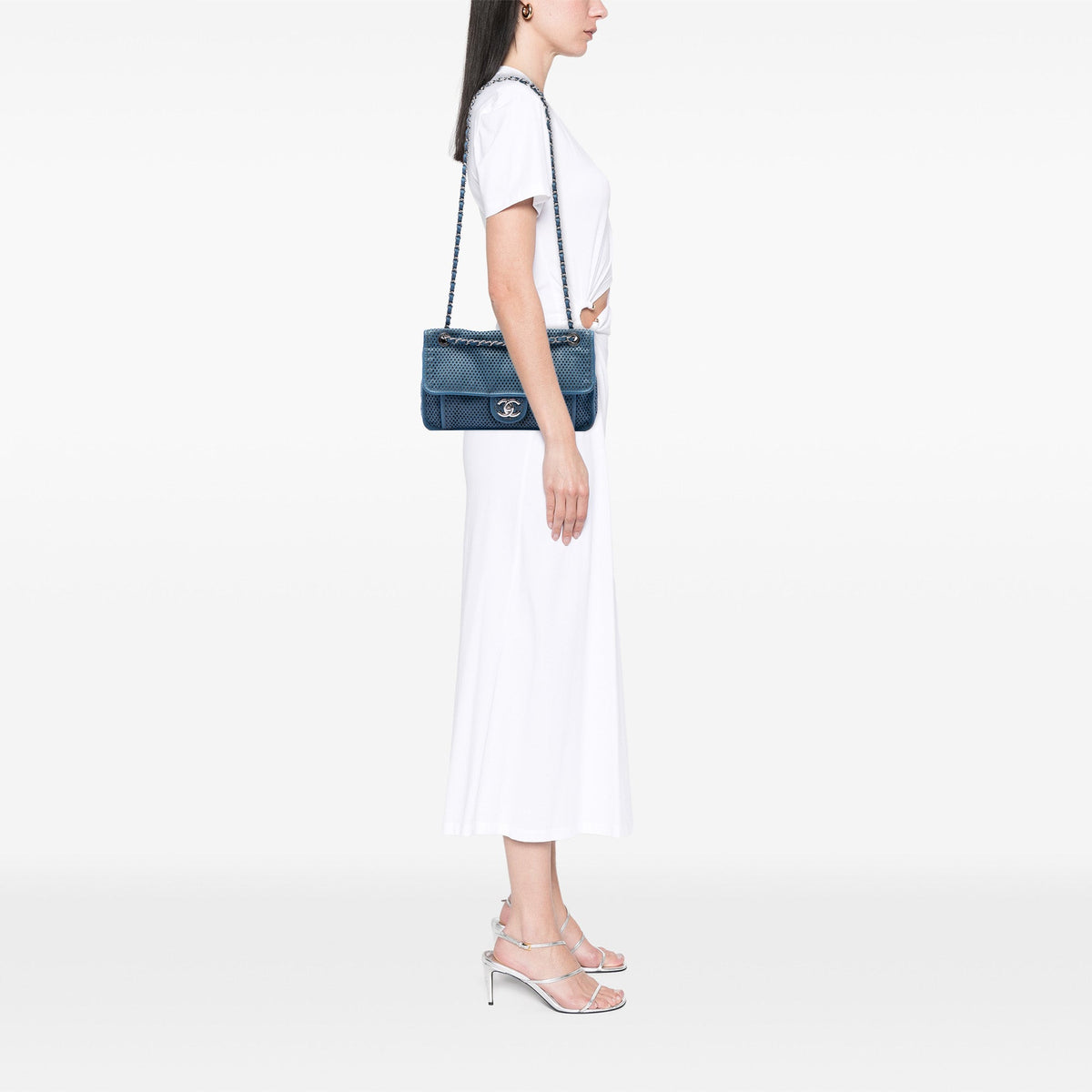 Chanel Medium Perforated Calfskin Up In The Air Flap