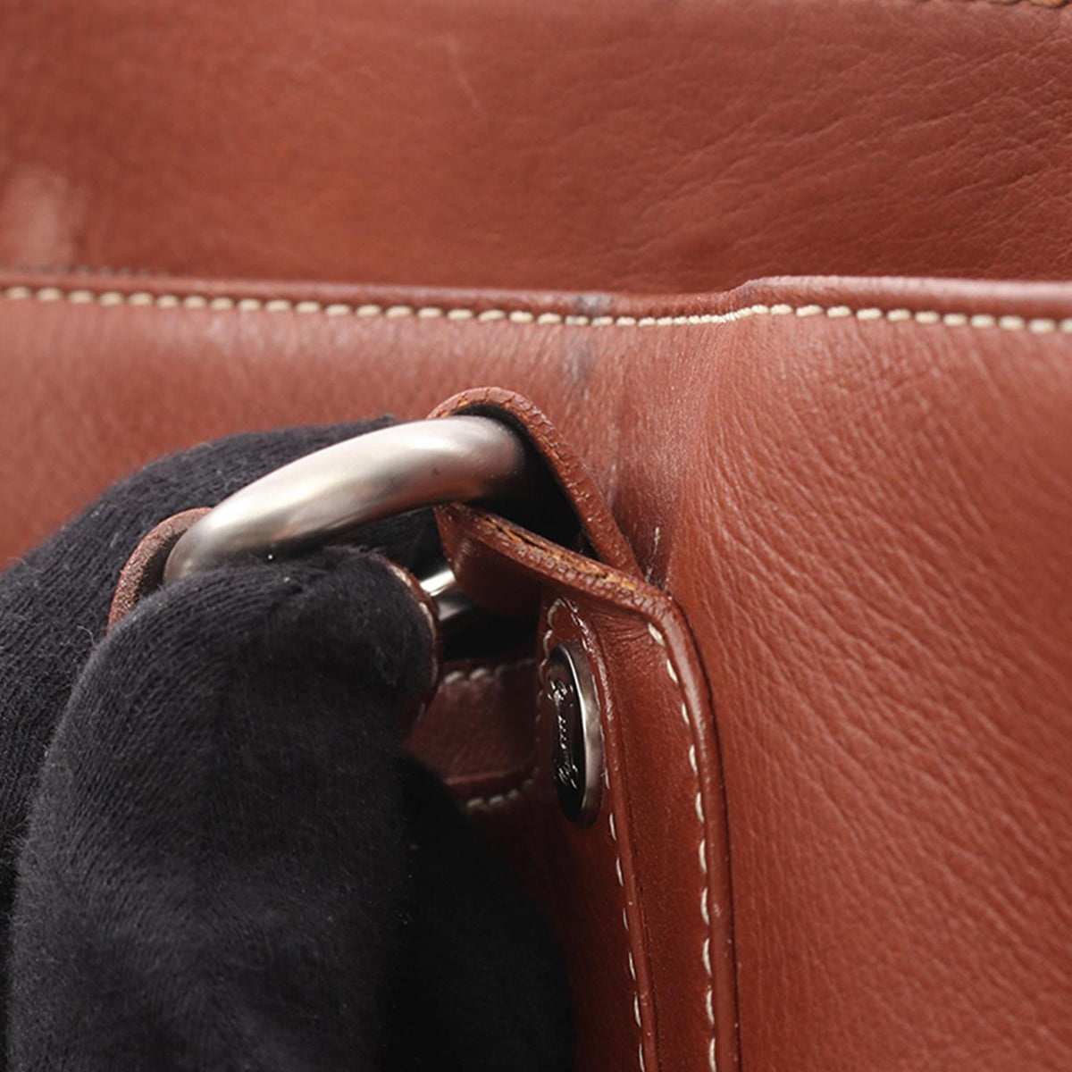 Celine Boogie Leather Handbag — Brown