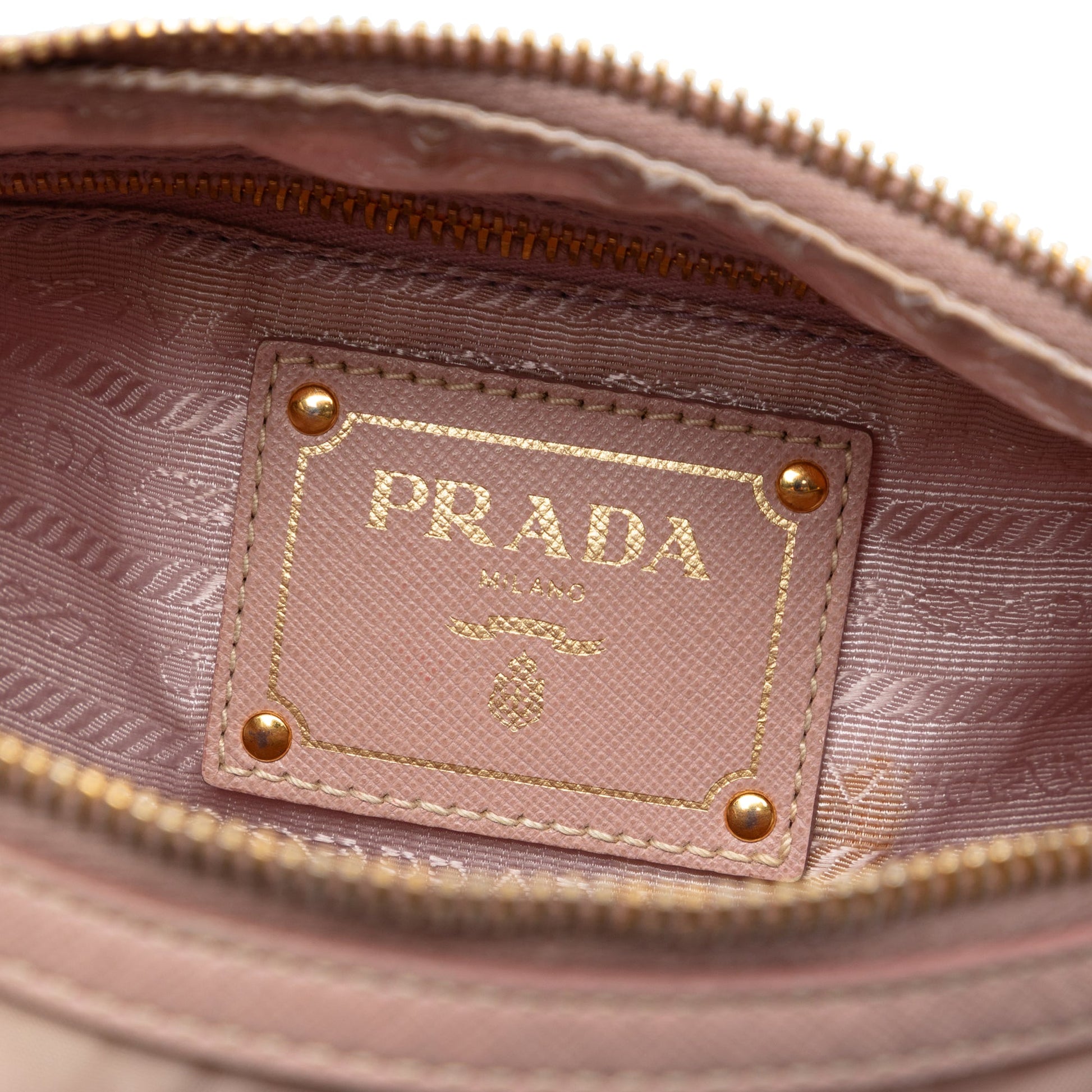 Prada Saffiano Trimmed Tessuto Zip Top Crossbody