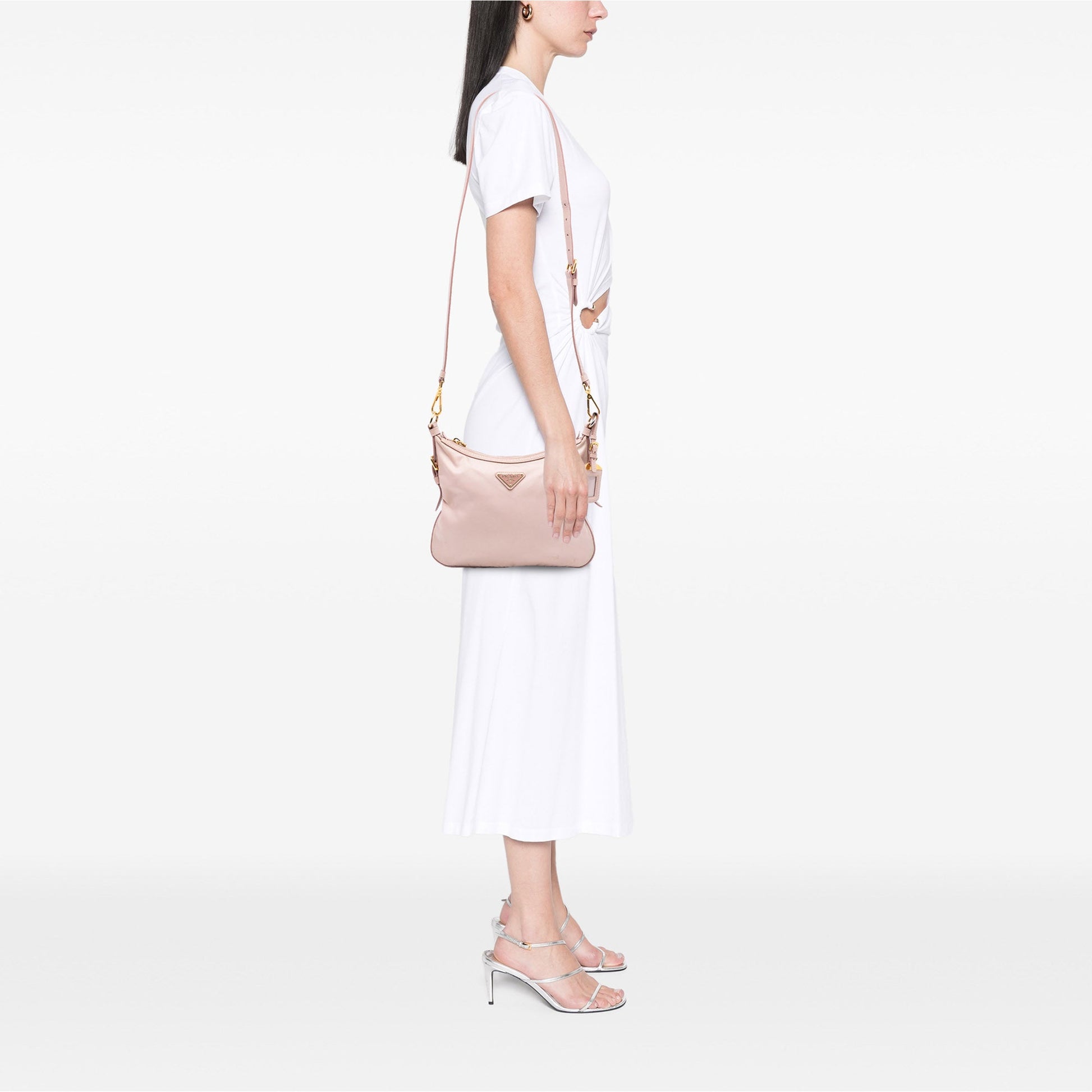 Prada Saffiano Trimmed Tessuto Zip Top Crossbody