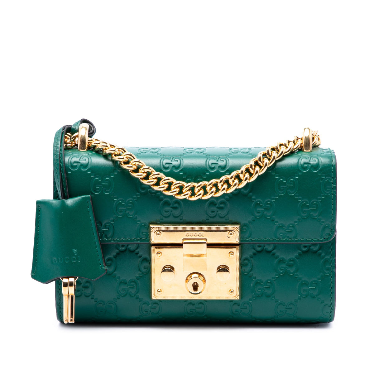 Gucci Small Guccissima Padlock Crossbody — Green
