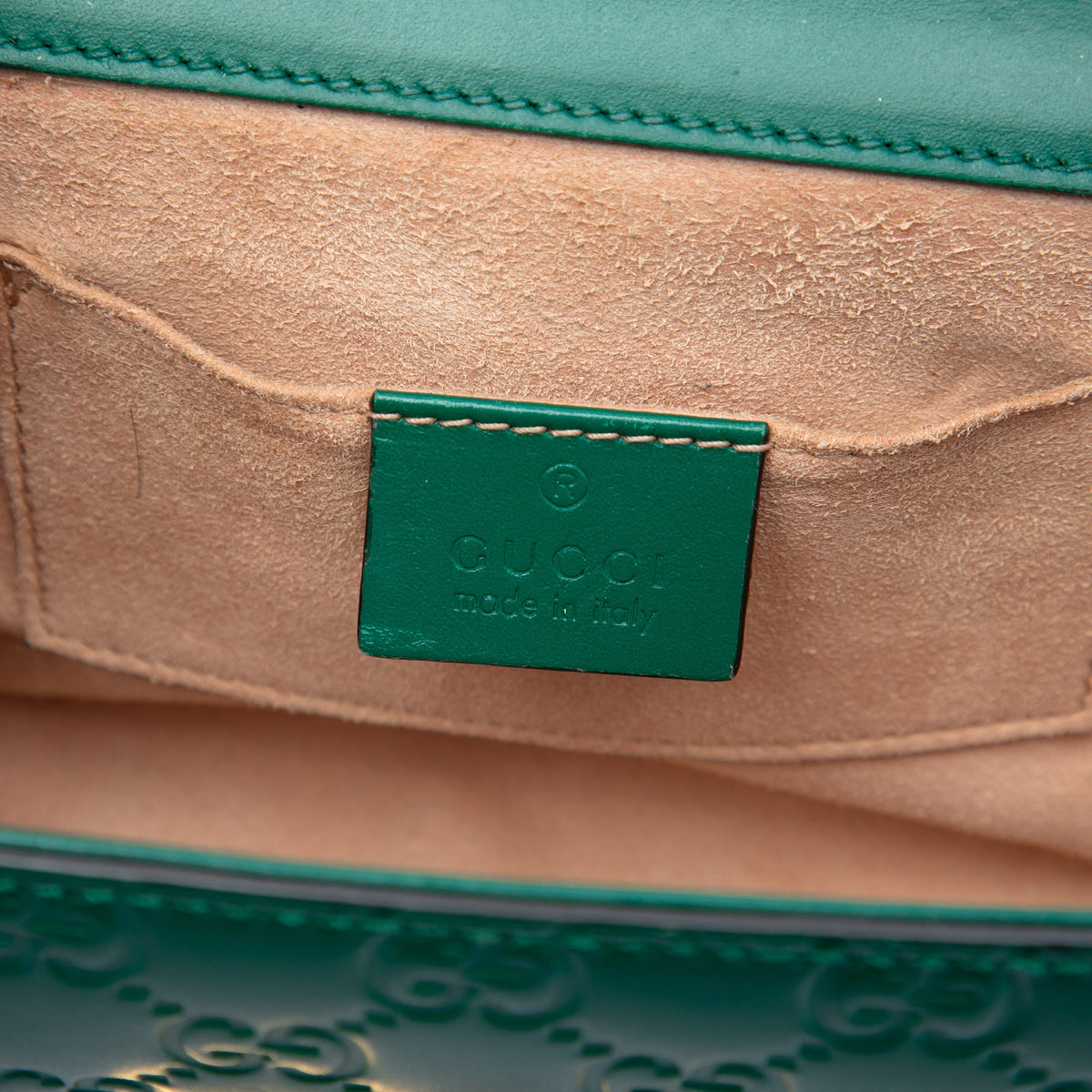 Gucci Small Guccissima Padlock Crossbody — Green