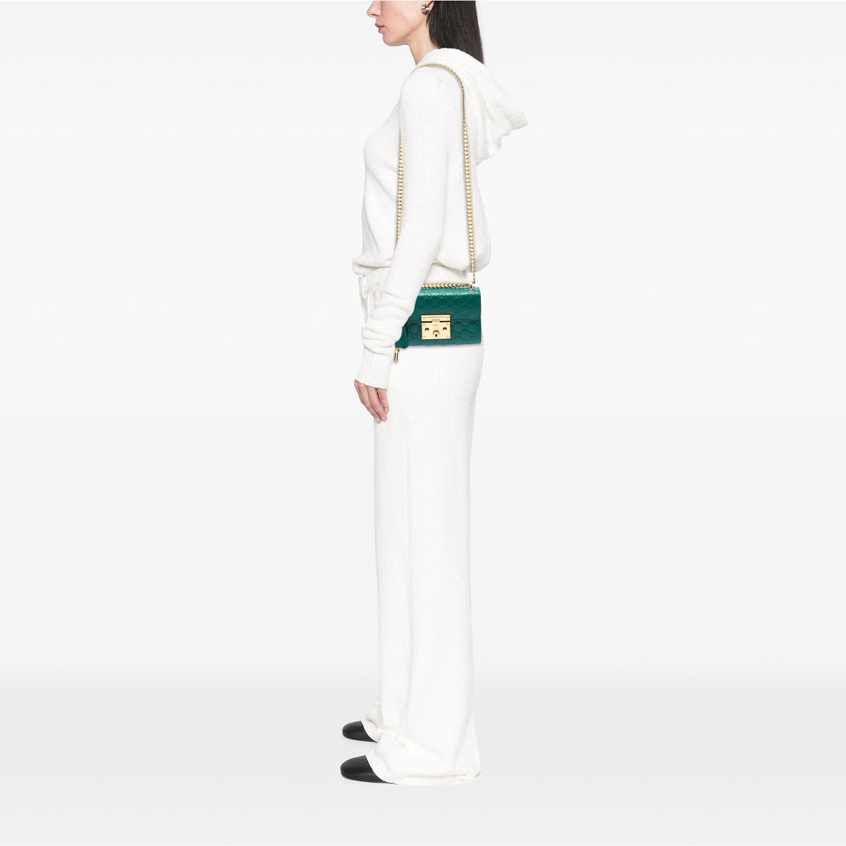 Gucci Small Guccissima Padlock Crossbody — Green