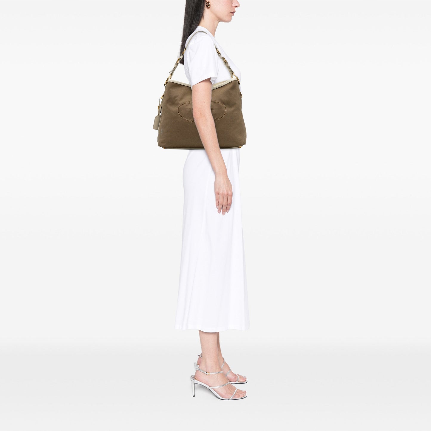 Prada Canvas Canapa Logo Shoulder Bag