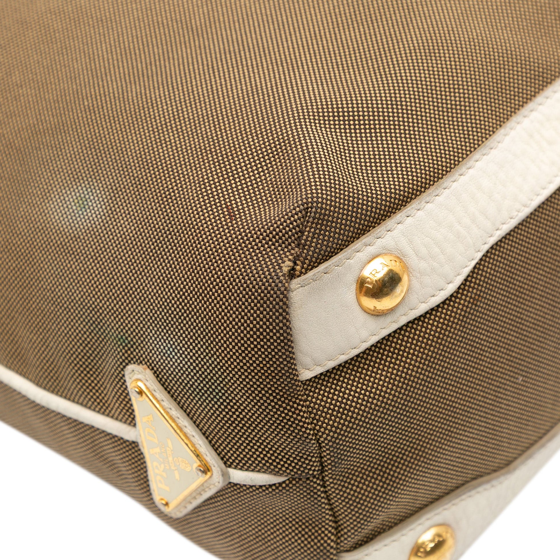 Prada Canvas Canapa Logo Shoulder Bag