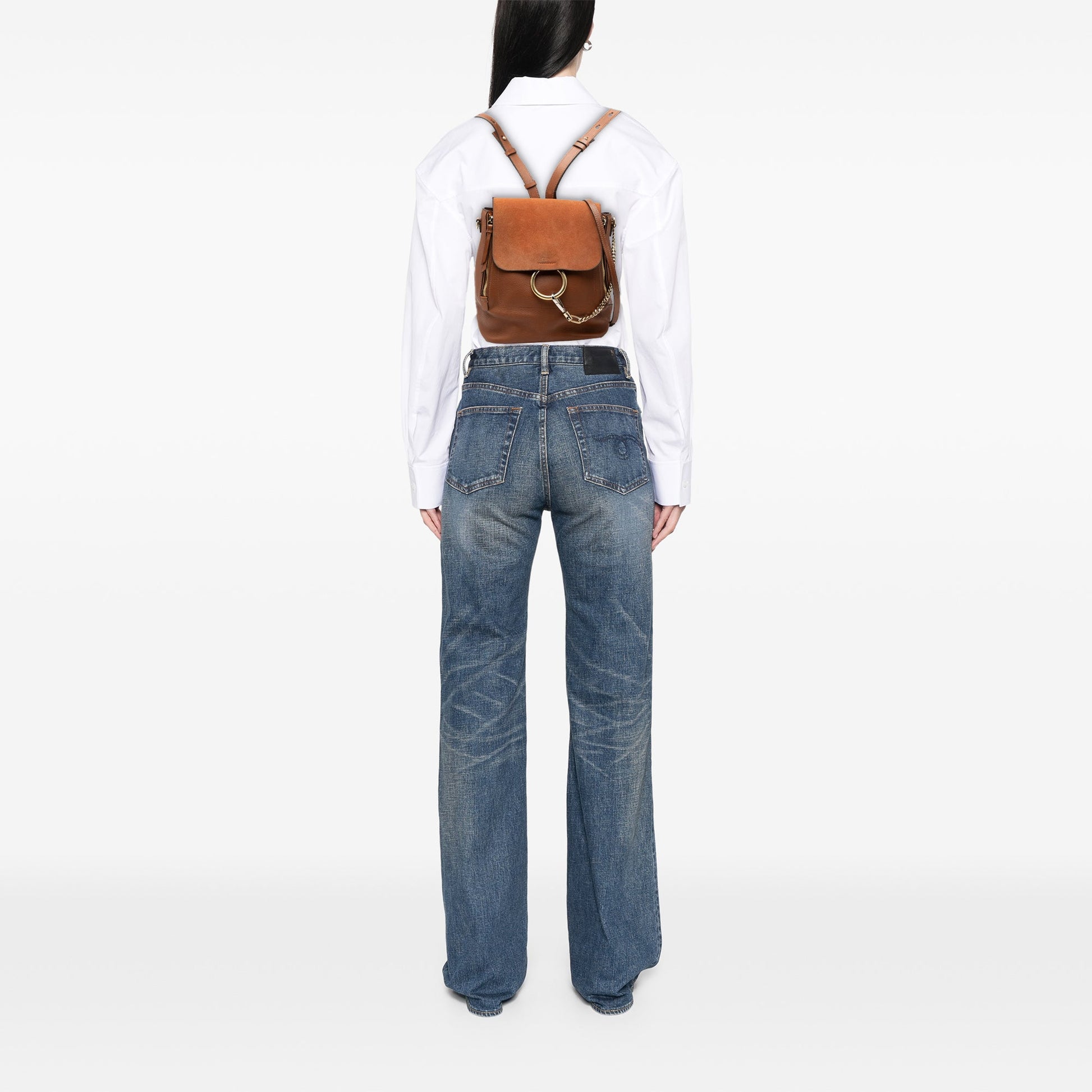 Chloé Medium Calfskin and Suede Faye Backpack