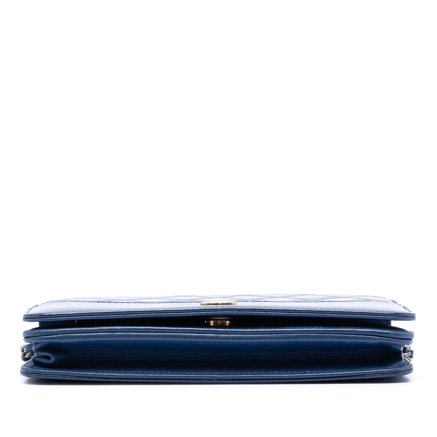 Quilted Patent Aged Calfskin Gabrielle Wallet On Chain
