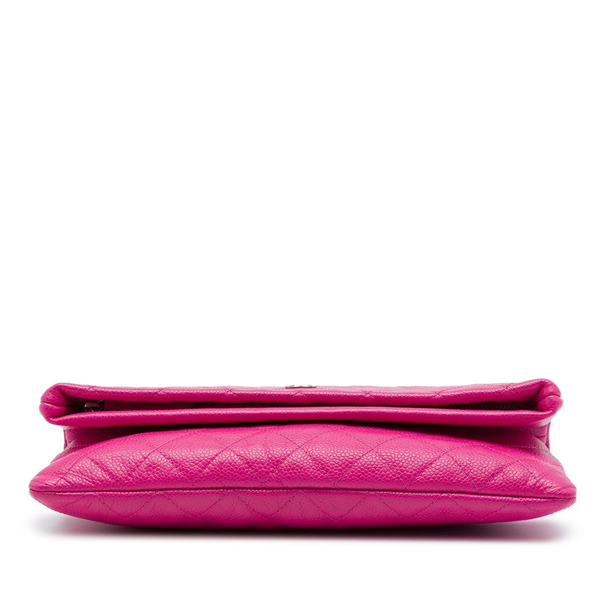 Chanel Quilted Caviar CC Beauty Foldover Clutch — Pink