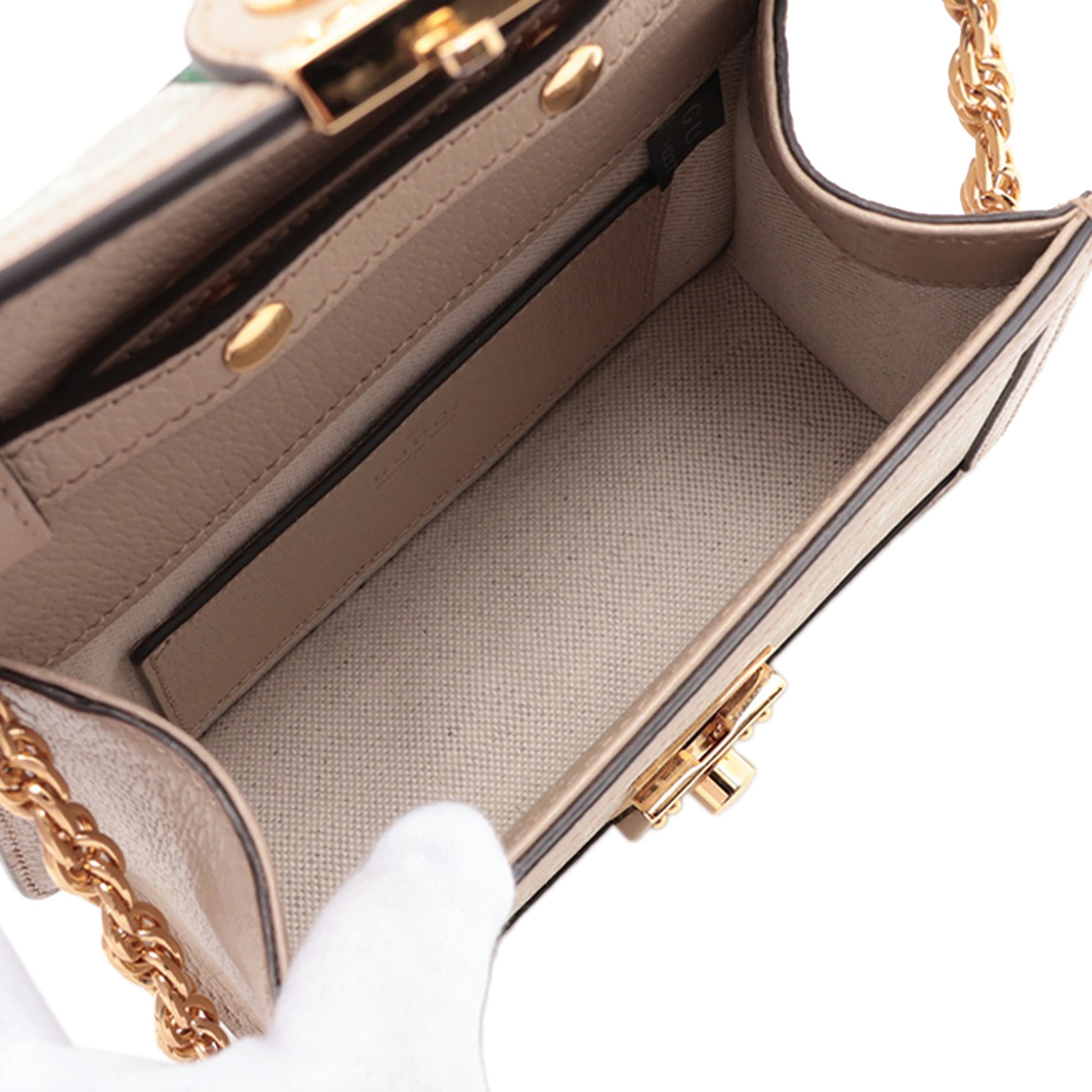 Gucci Small GG Supreme Web Ophidia Top Handle Bag