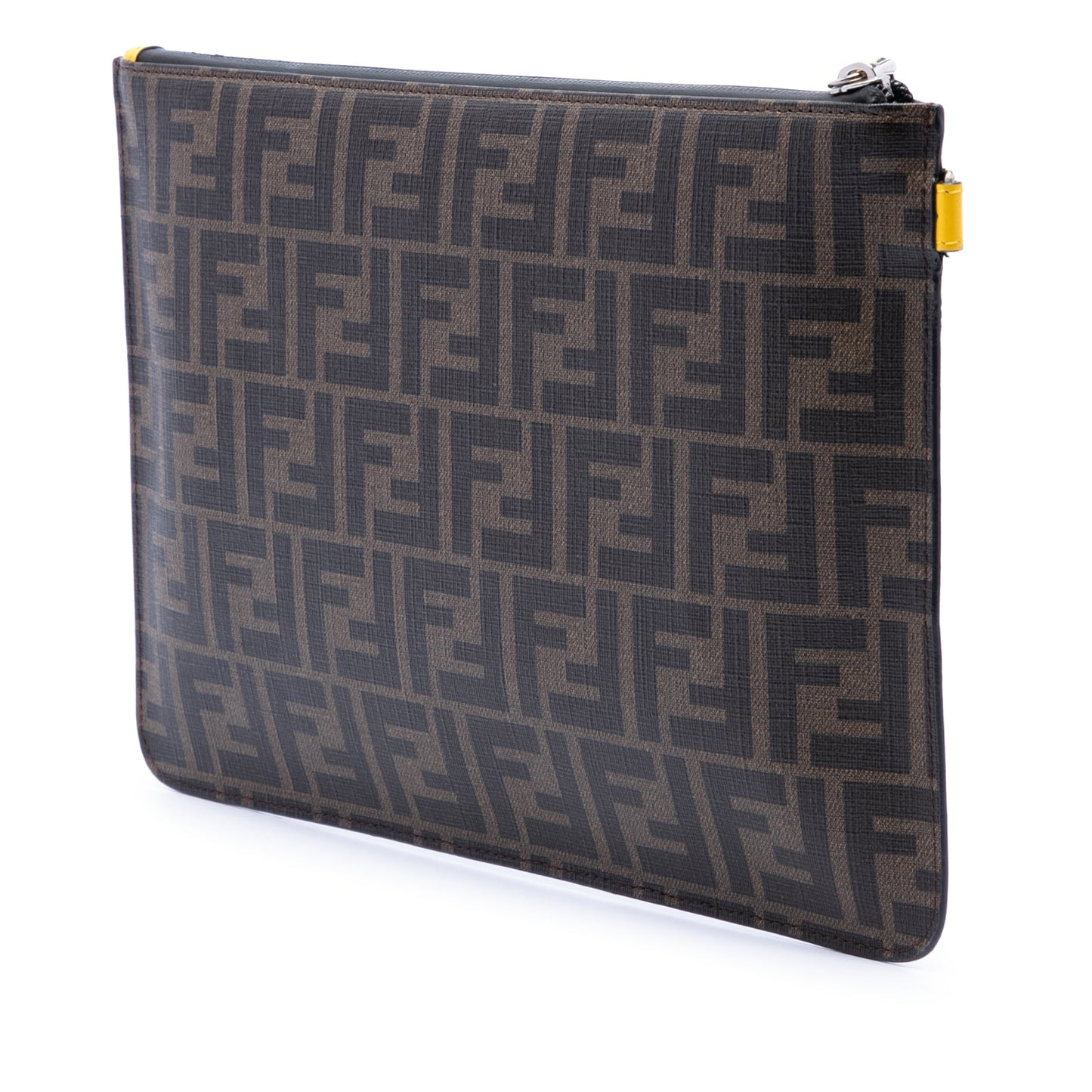 Fendi Zucca Coated Canvas Roma Amor Zip Pouch