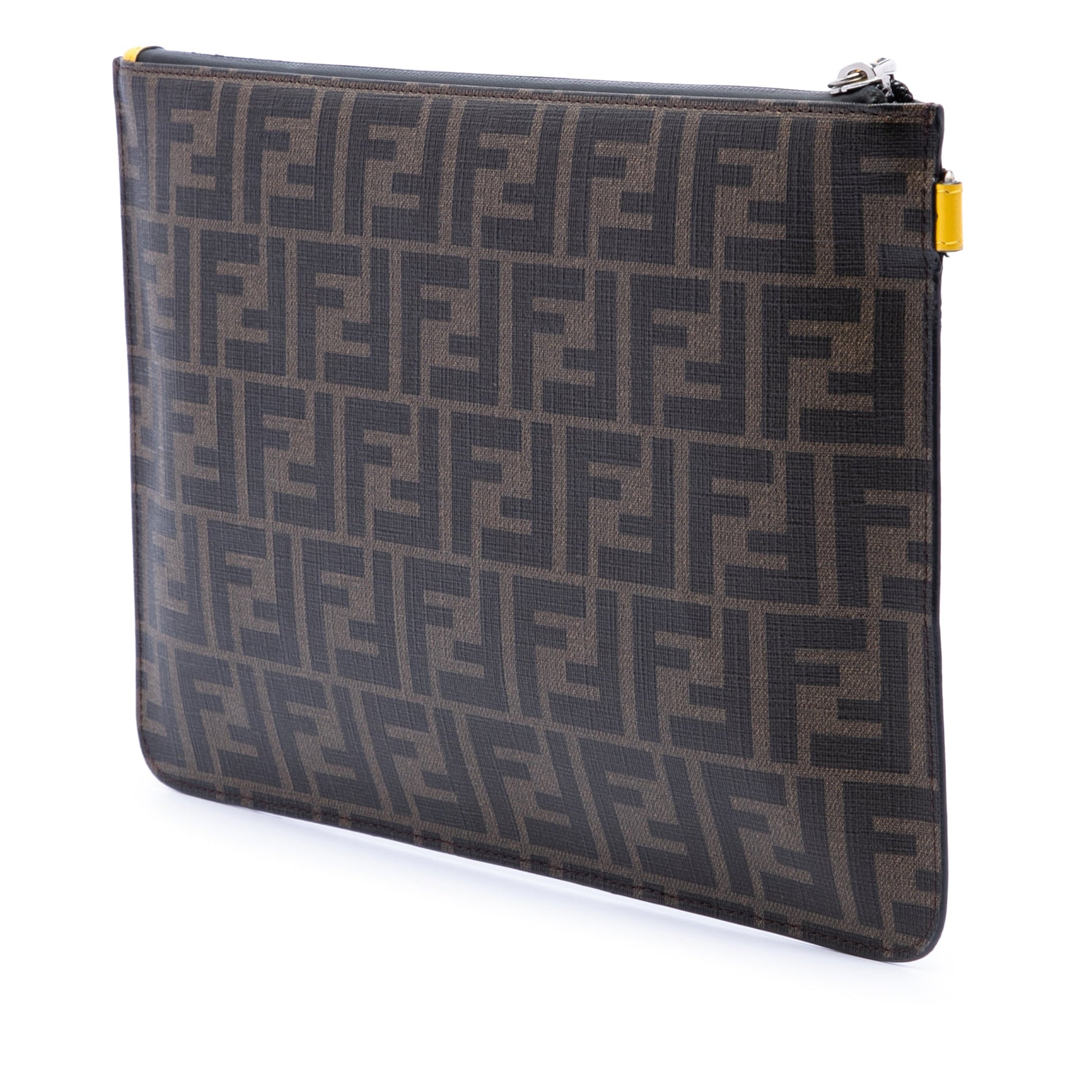 Fendi Zucca Coated Canvas Roma Amor Zip Pouch