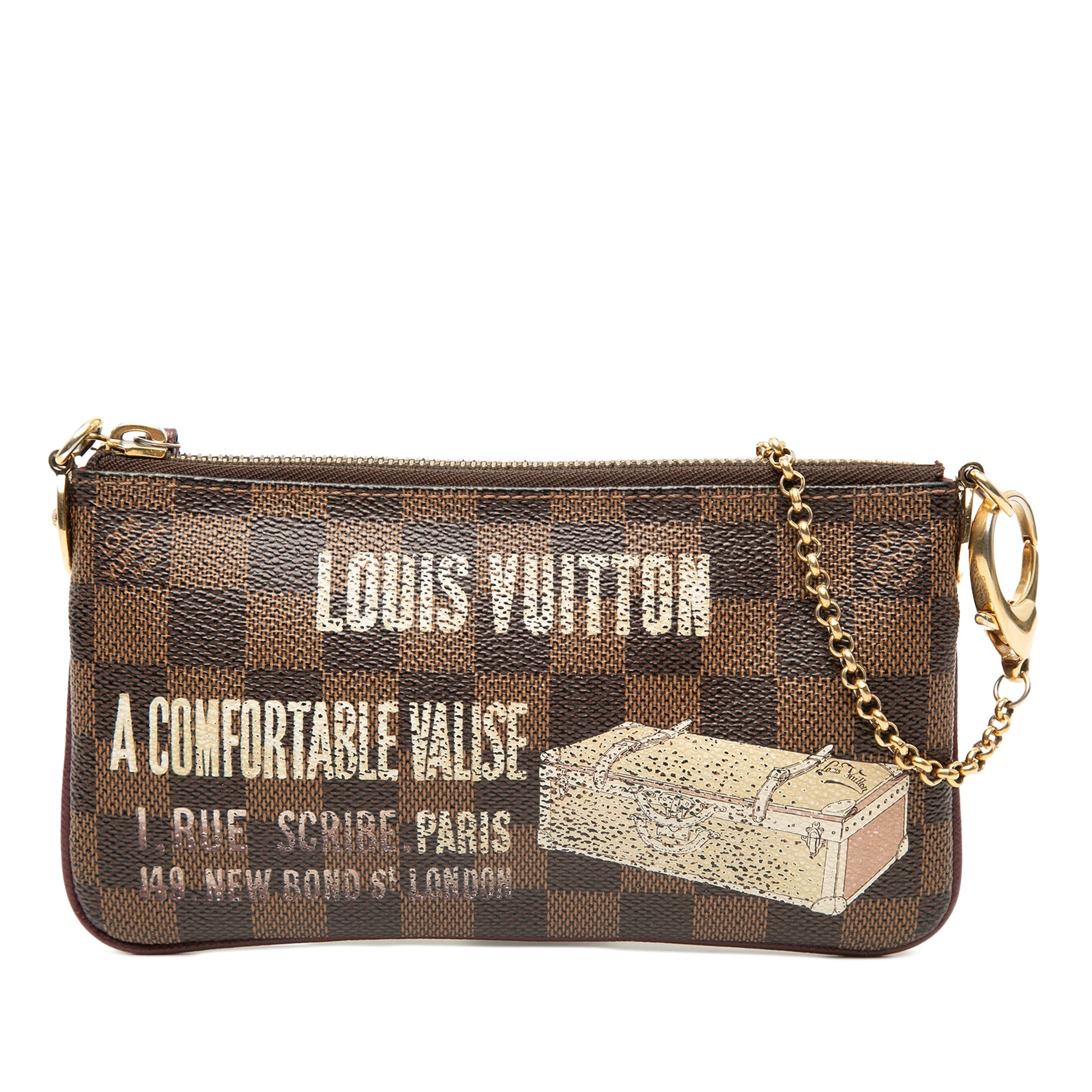 Louis Vuitton Damier Ebene Trunks Labels Pochette Milla MM
