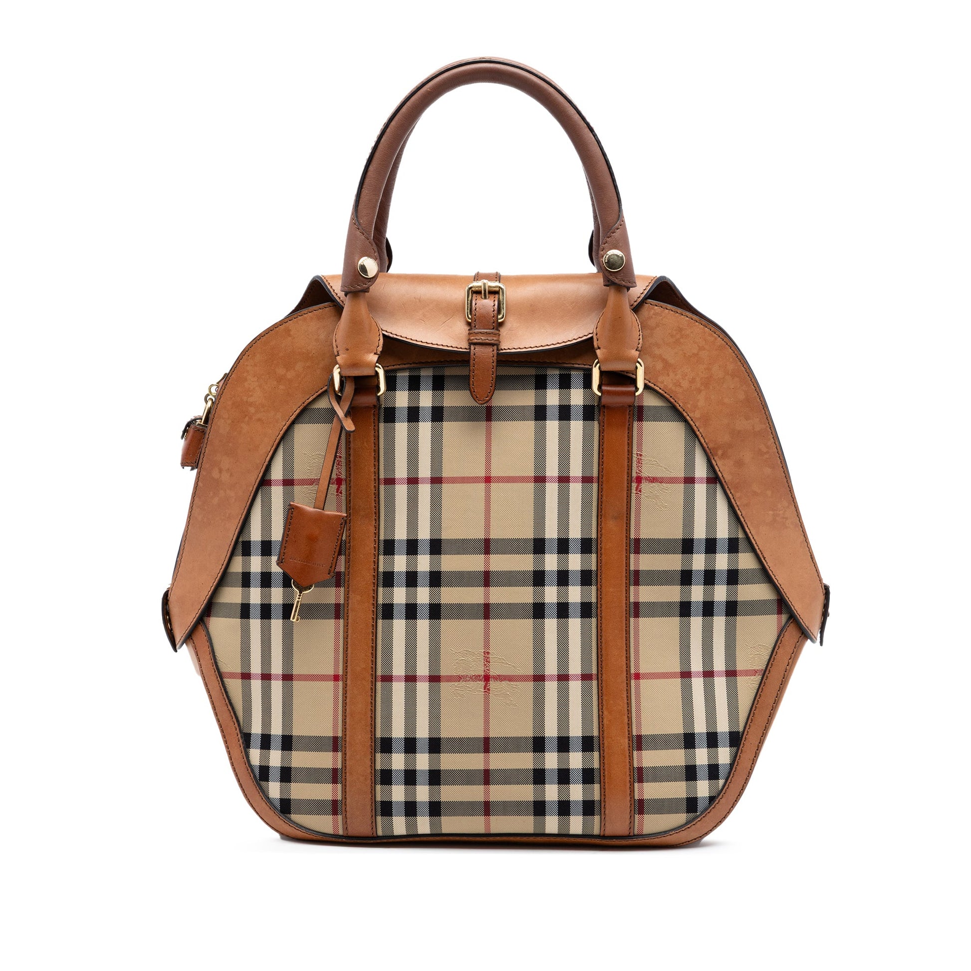 Burberry Medium Haymarket Check Coated Canvas Orchard Bowling Bag