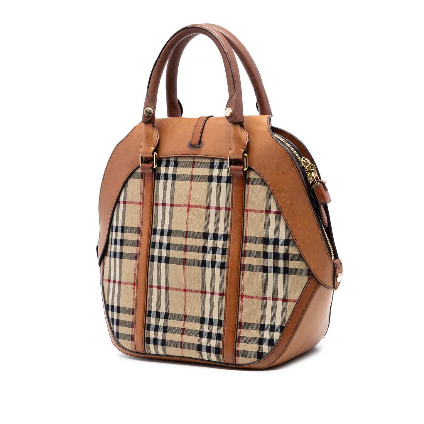 Burberry Medium Haymarket Check Coated Canvas Orchard Bowling Bag