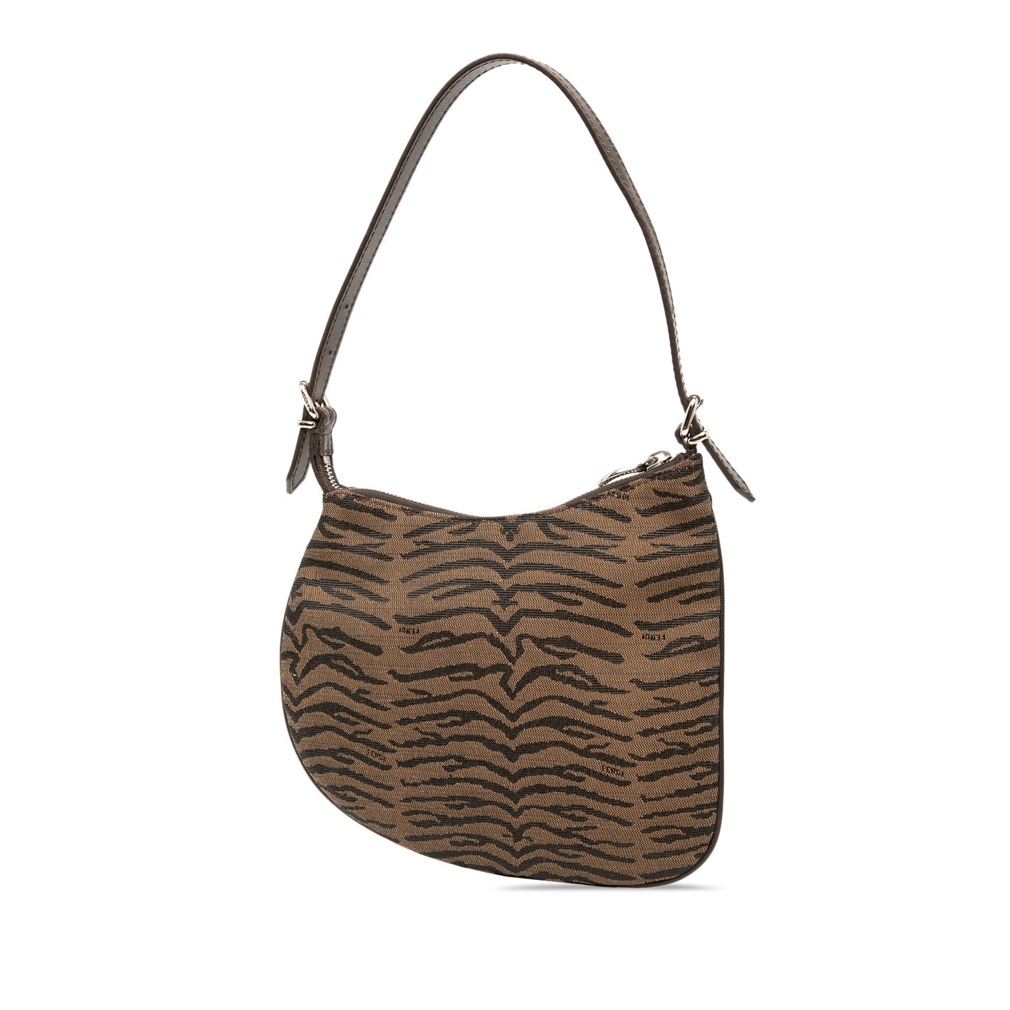 Small Zebra Print Canvas Oyster Hobo