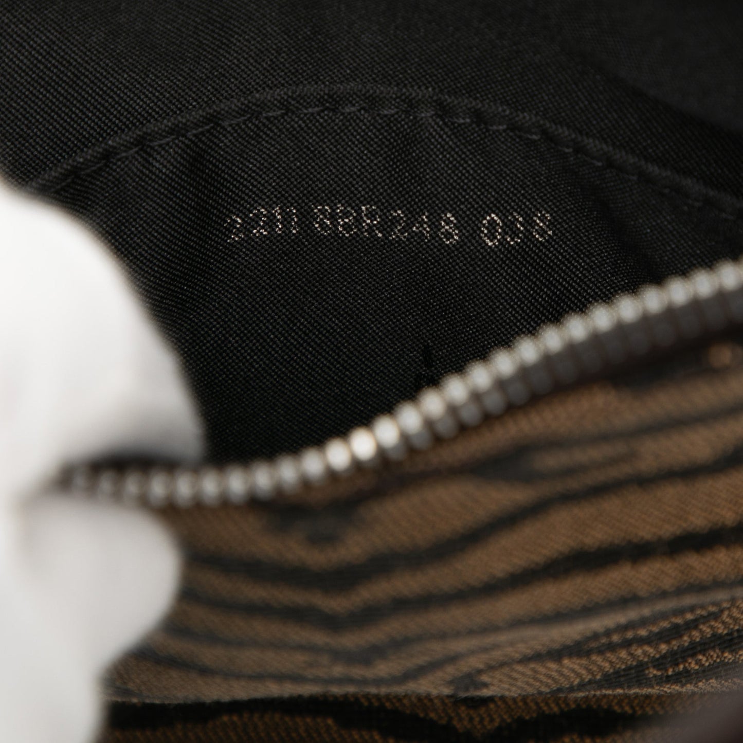 Small Zebra Print Canvas Oyster Hobo