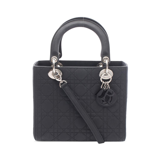 Dior Medium Lambskin Cannage Lady Dior — Black