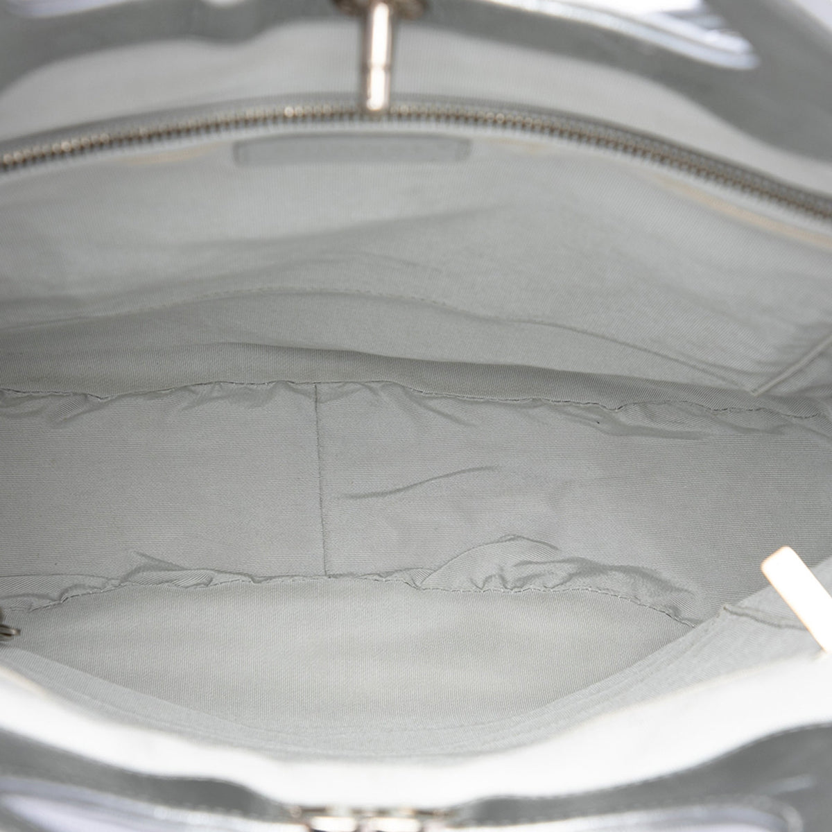 Chanel Quilted Crumpled Metallic Calfskin 31 Shopping Tote — Silver