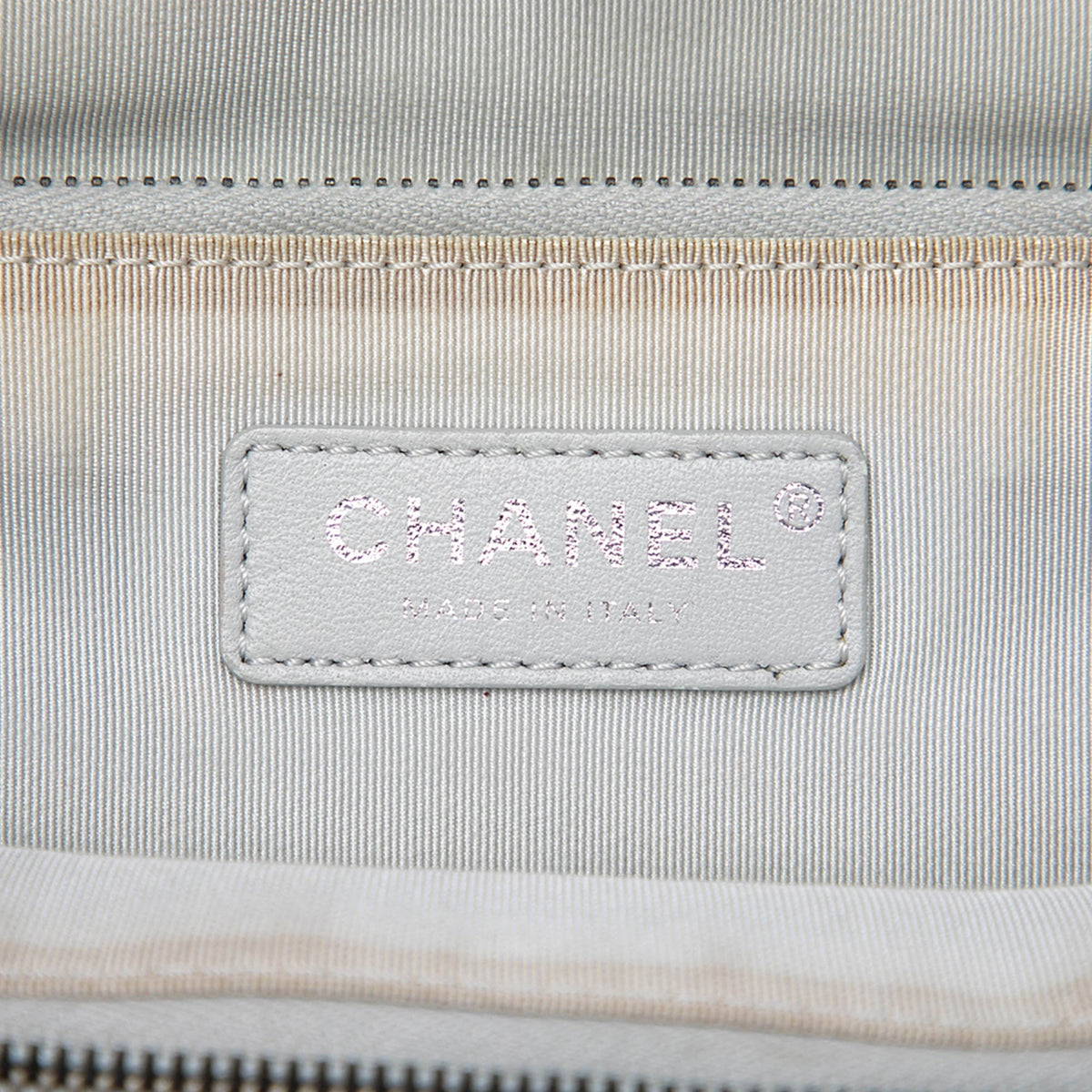 Chanel Quilted Crumpled Metallic Calfskin 31 Shopping Tote — Silver