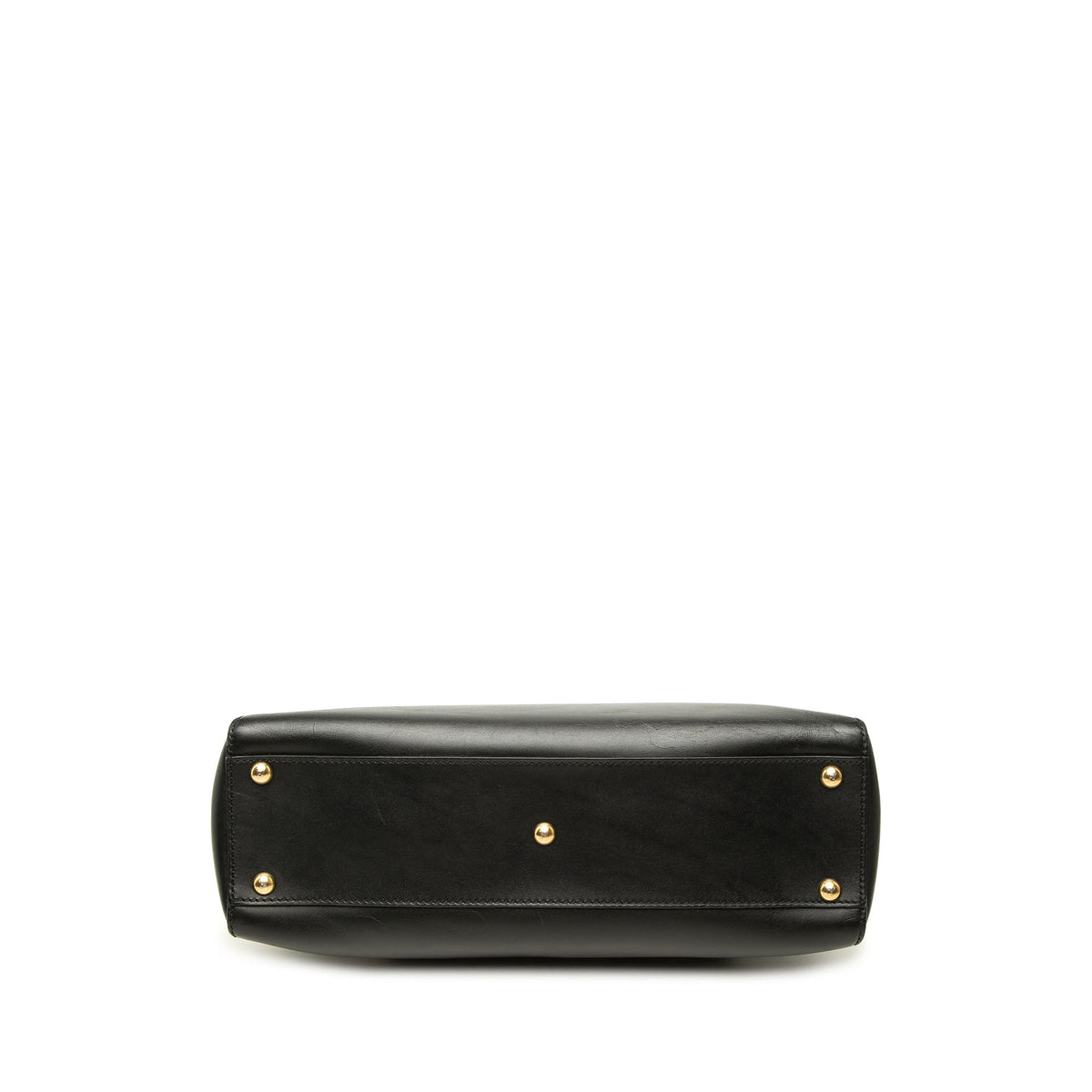 Fendi Medium Shiny Nappa Peekaboo Iconic Satchel — Black