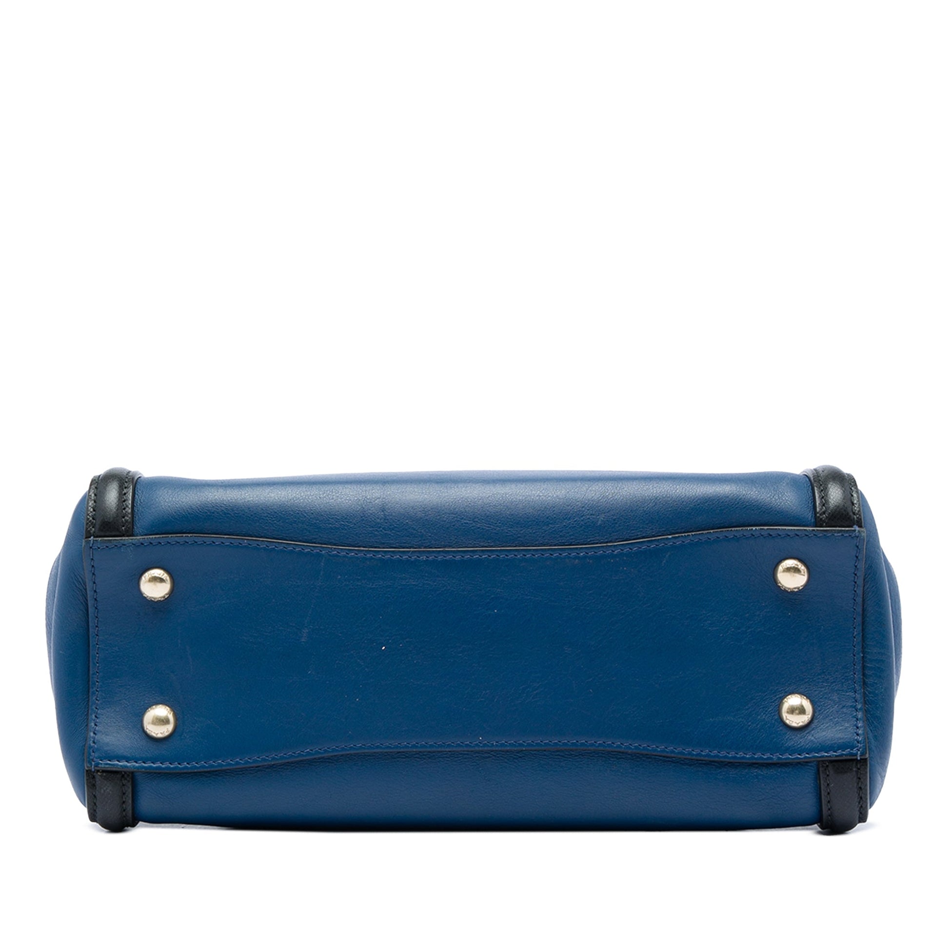 Prada Bicolor Saffiano Trimmed City Calf Double Zip Satchel
