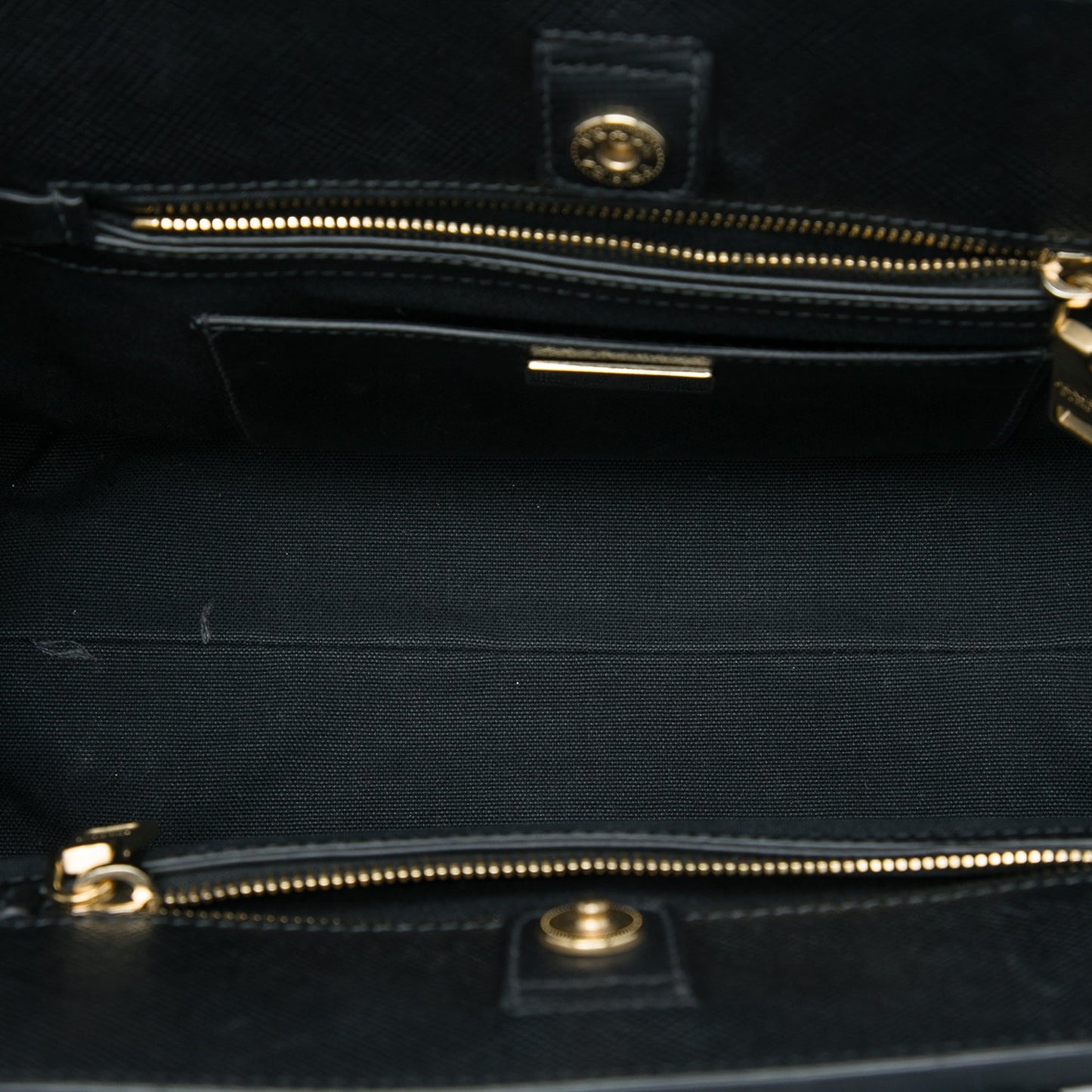 Prada Bicolor Saffiano Trimmed City Calf Double Zip Satchel