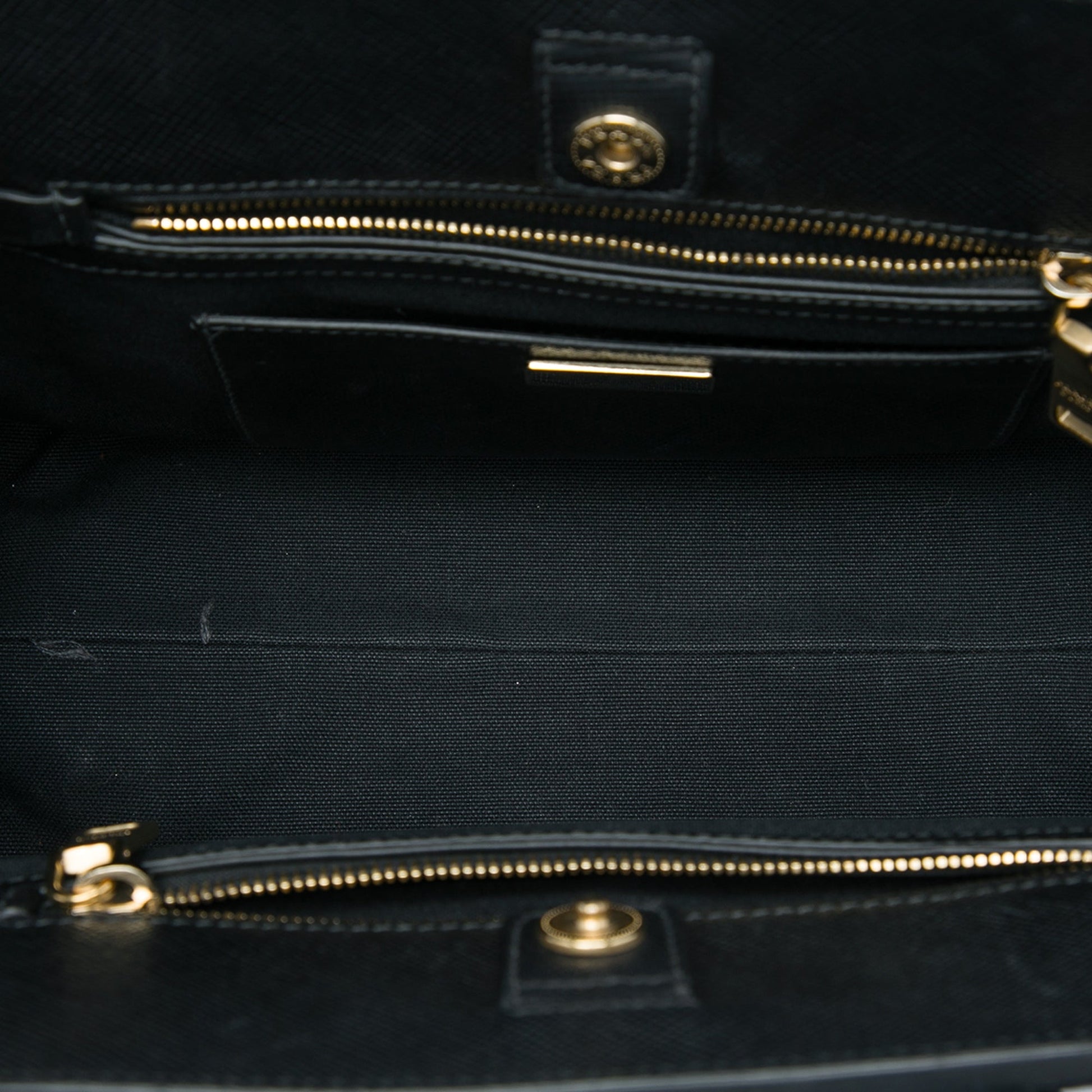 Prada Bicolor Saffiano Trimmed City Calf Double Zip Satchel