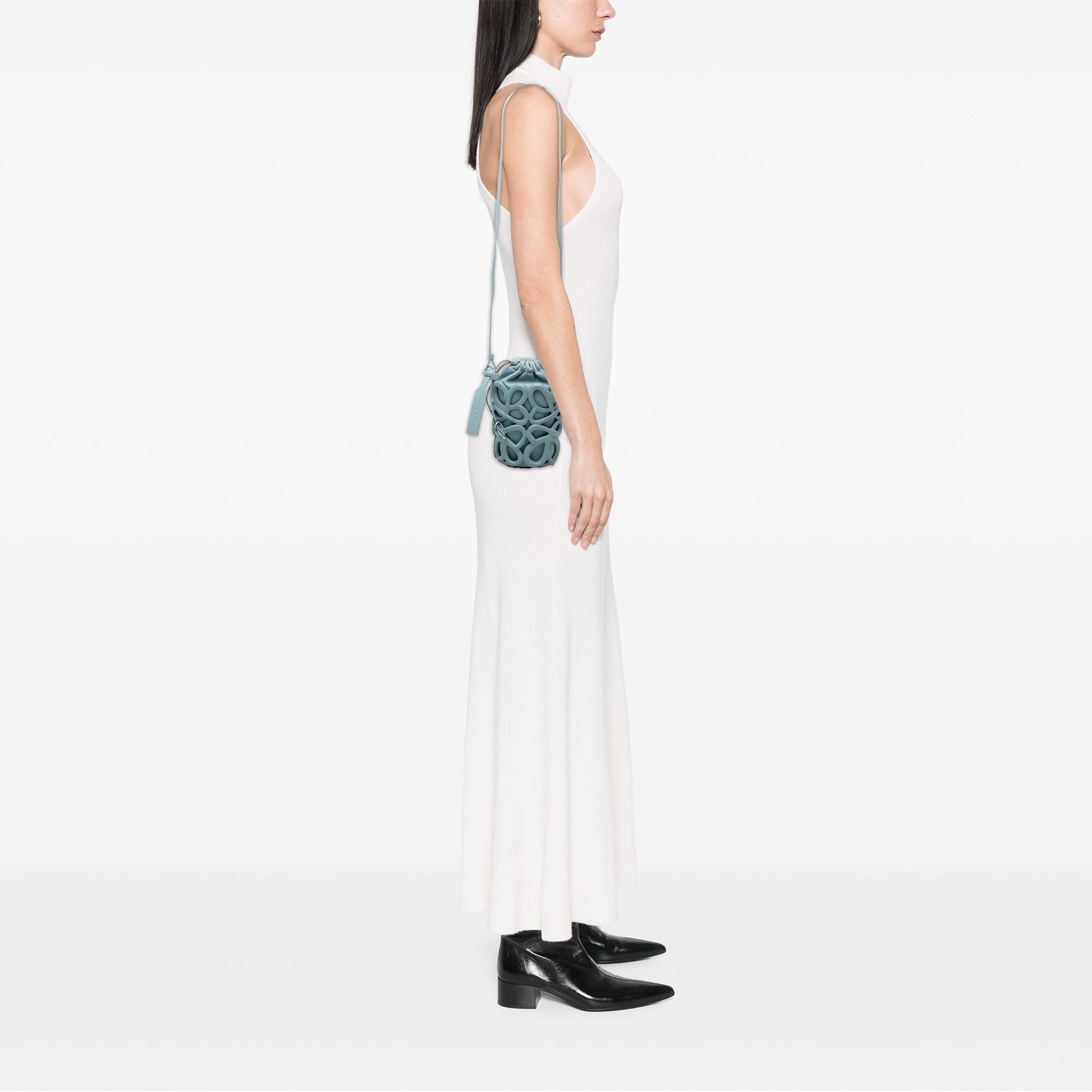LOEWE Anagram Inflated Cutout Rubber and Canvas Pocket Bucket Bag