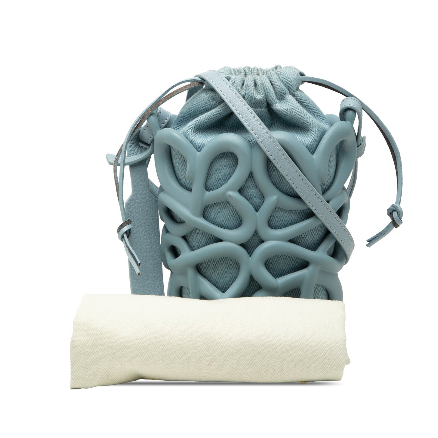 LOEWE Anagram Inflated Cutout Rubber and Canvas Pocket Bucket Bag