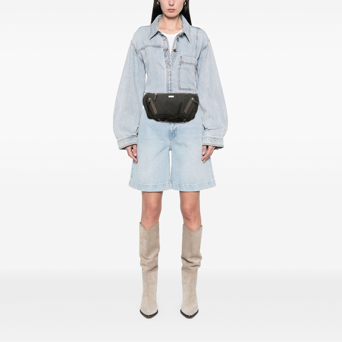 Gucci Nylon Web Belt Bag — Black